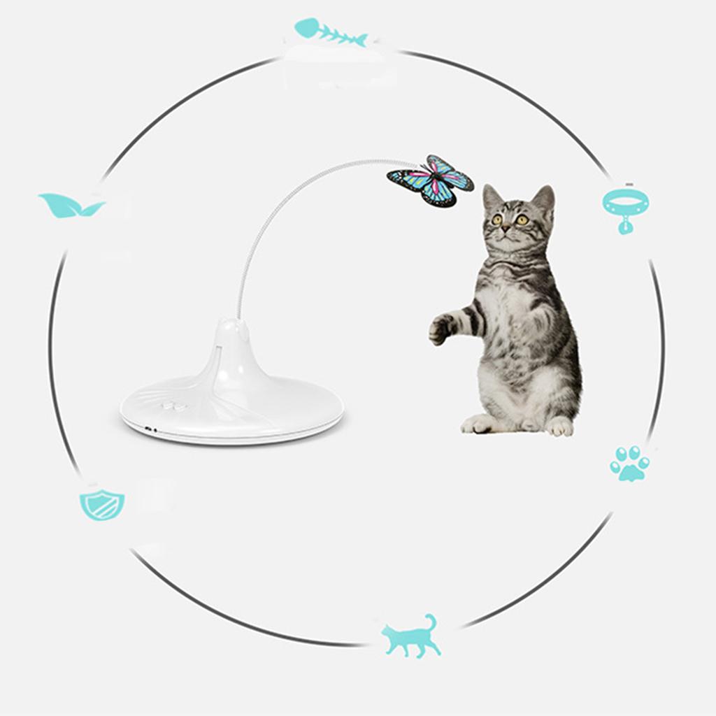Electric Interactive Cat Toy Rotating Butterfly Pet Supplies Battery Models