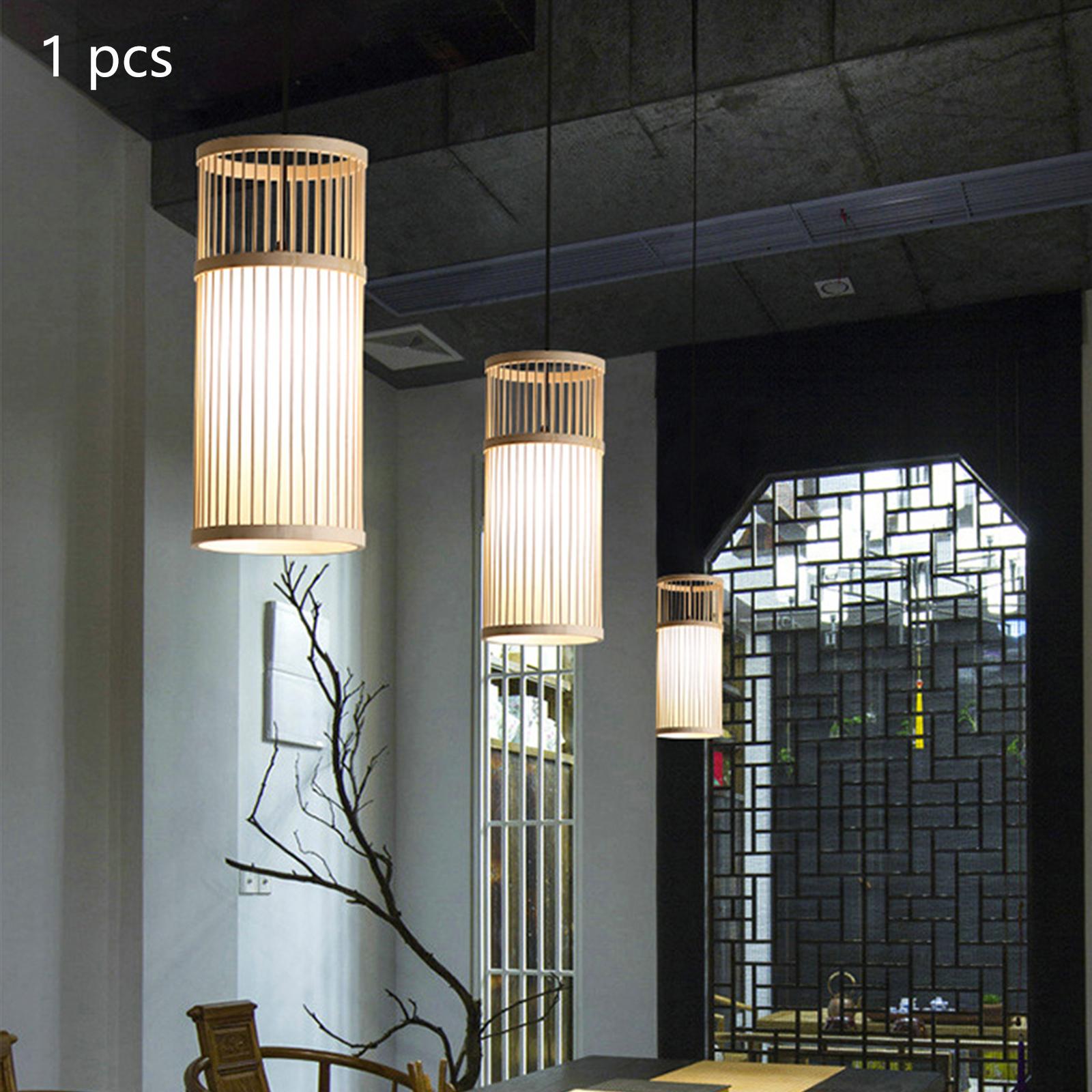 Bamboo Lamp Shade for Ceiling Light Fixture Pendant Bamboo 18x40CM