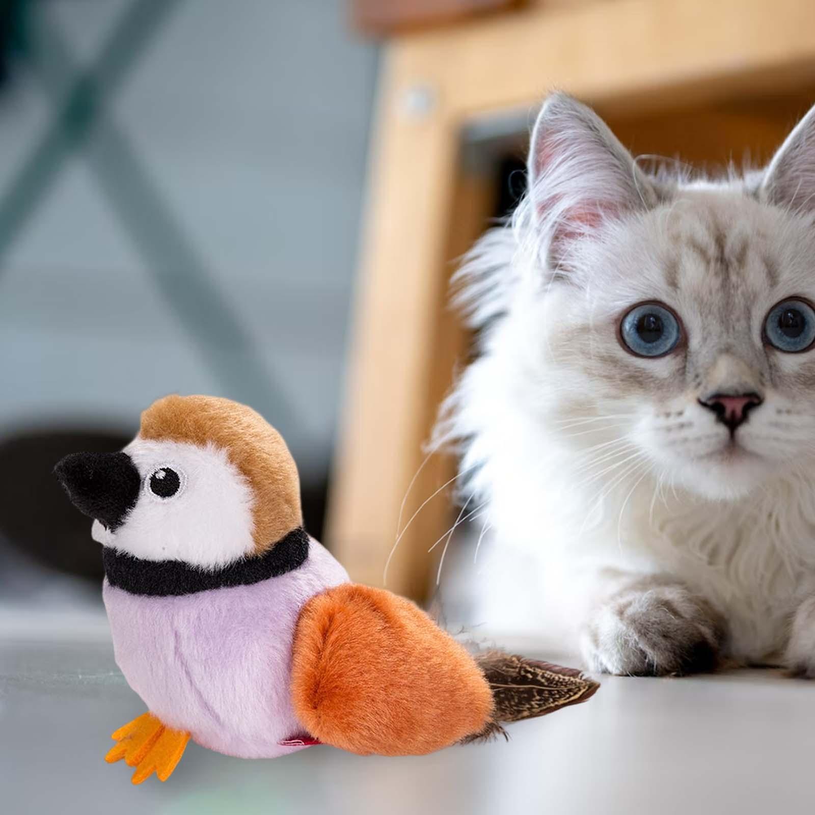 Plush Cat Toy Animal Sound Scratching Squeak Kitten Toy Chase StyleD