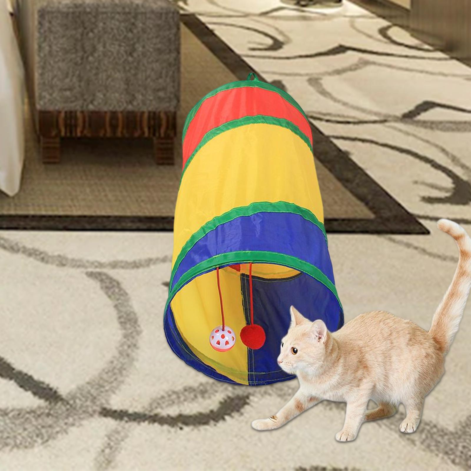 Collapsible Cat Tunnels Tube Interactive Toy House for Guinea Pig Rabbits