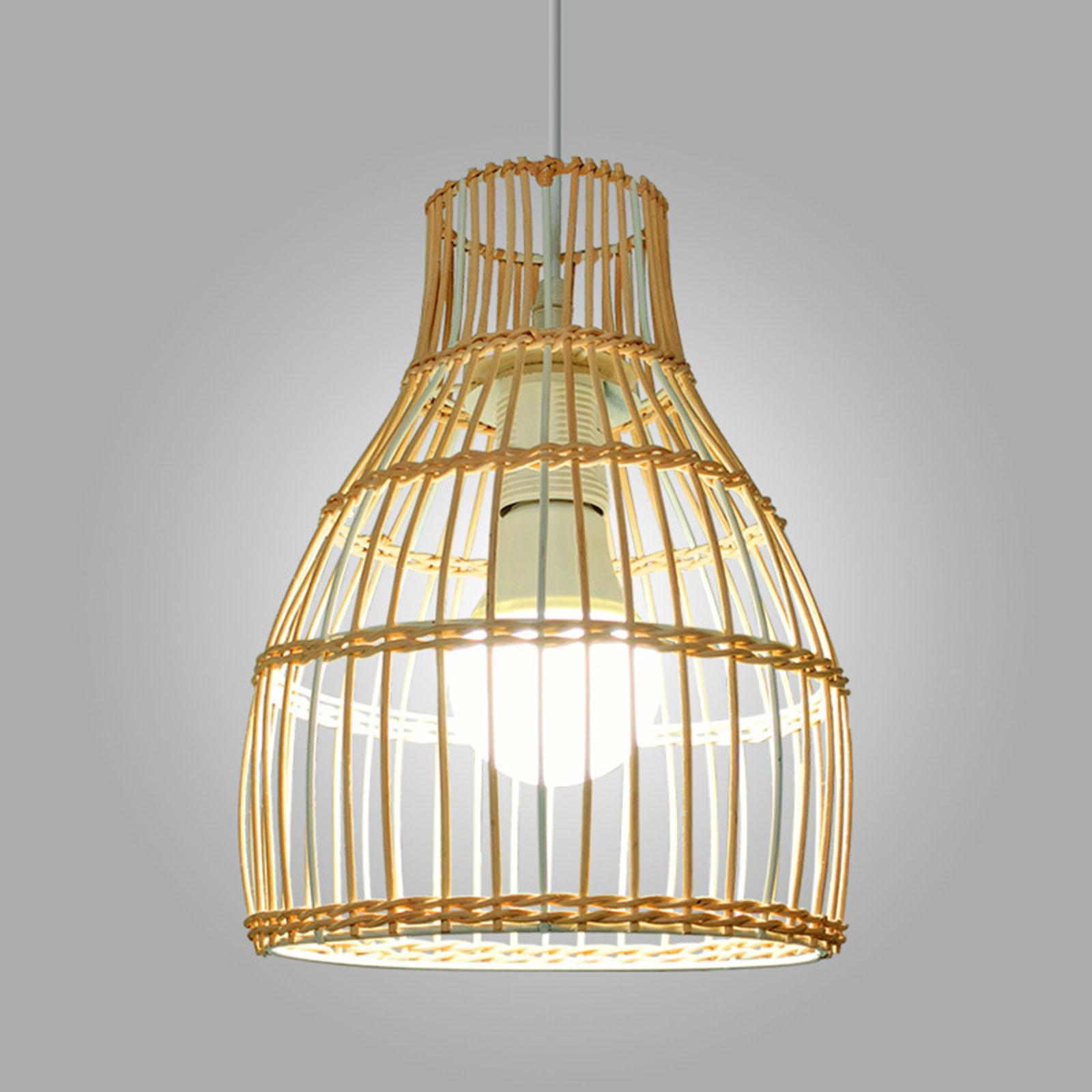 Rattan Lamp Shade Rattan Chandelier Lampshade Light Fixture Cover Art Craft 18cmx26cm