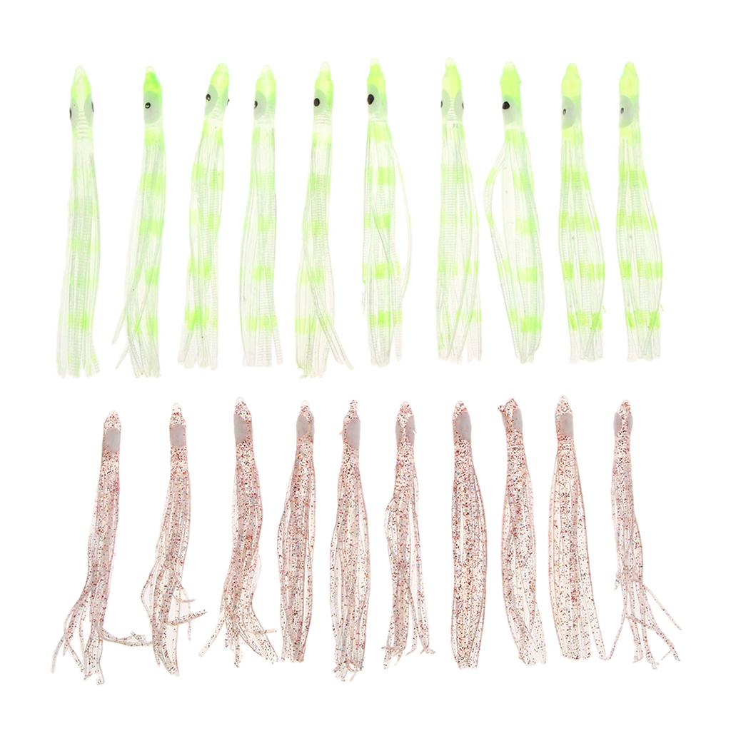 10pcs Fishing Lures Squid Octopus Skirts Lures Soft Baits Crankbaits Green