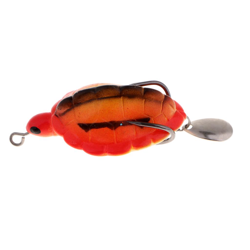 Soft Silicone Frog Fishing Lure Topwater Hook Baits Crankbaits Orange
