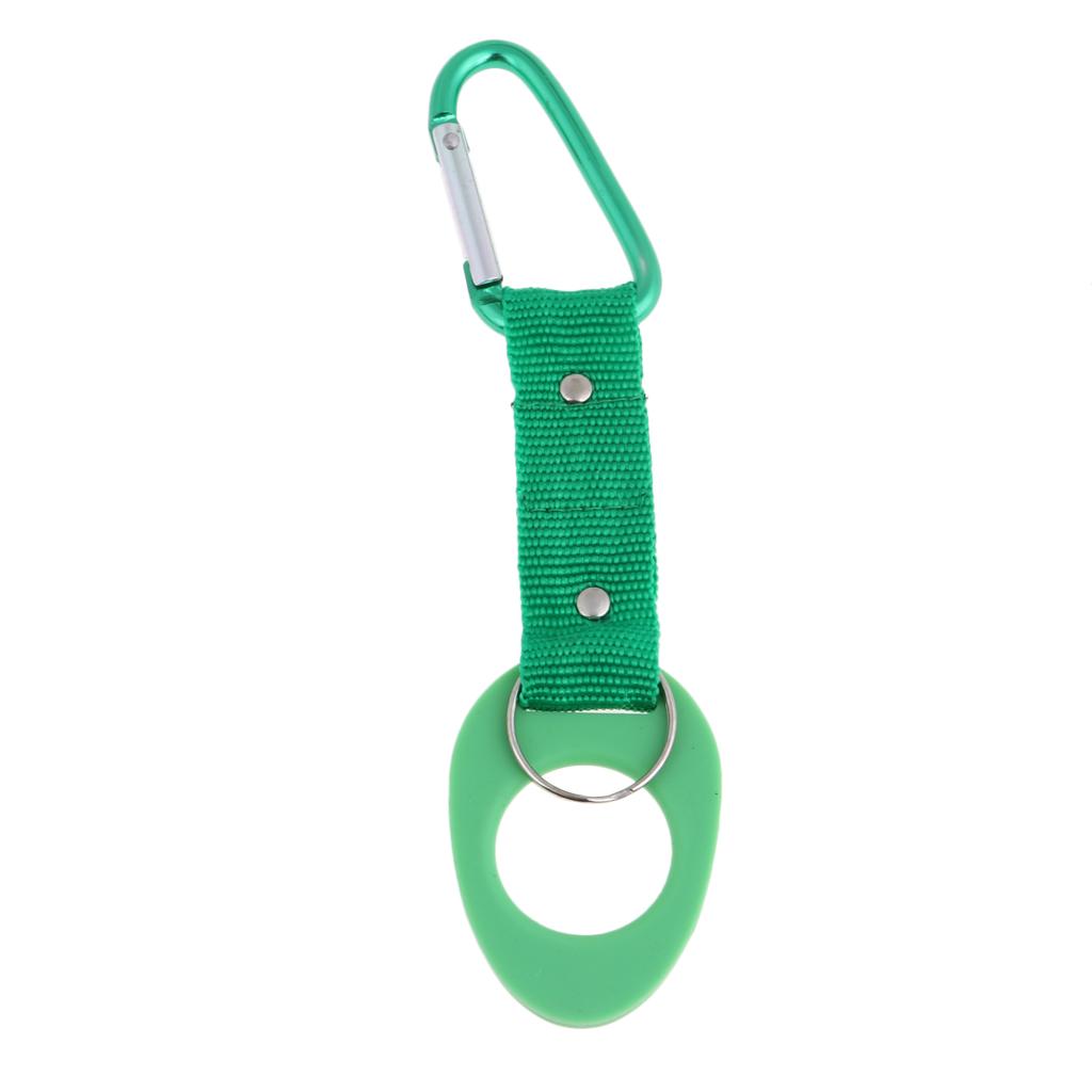 Water Bottle Hooks Belt Molle Hanging Strap Webbing Buckle Clip Holder Green