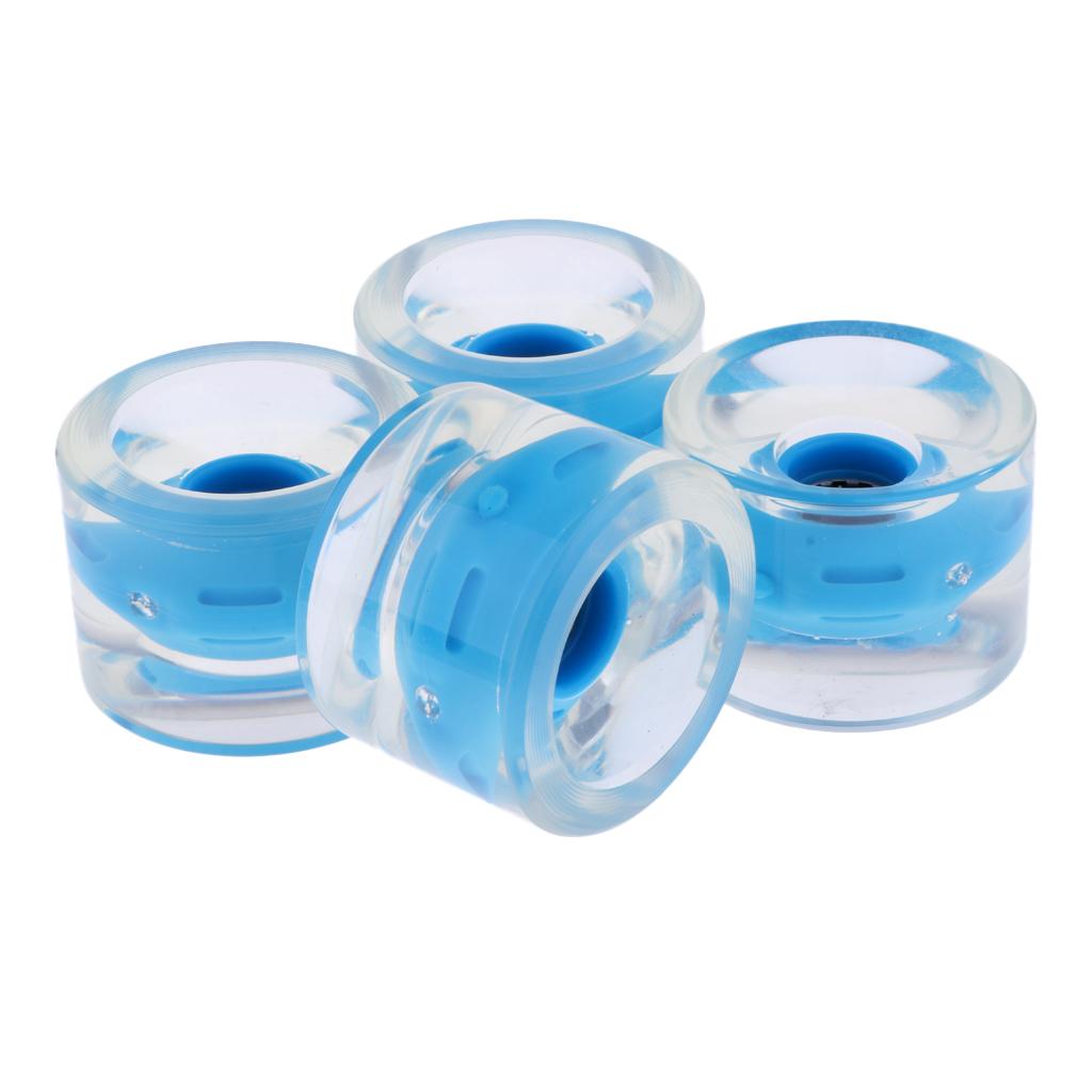 8pcs 70mm Light Up Skateboard Longboard Wheels Glow at Night 78A 