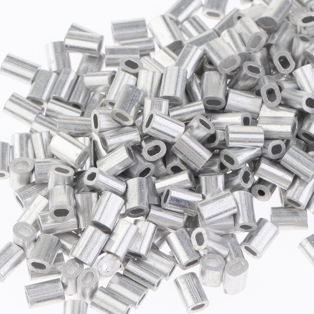 3x1000x Fishing Single Barrel Aluminium Crimp Fishing Tackle Connector 1.5mm