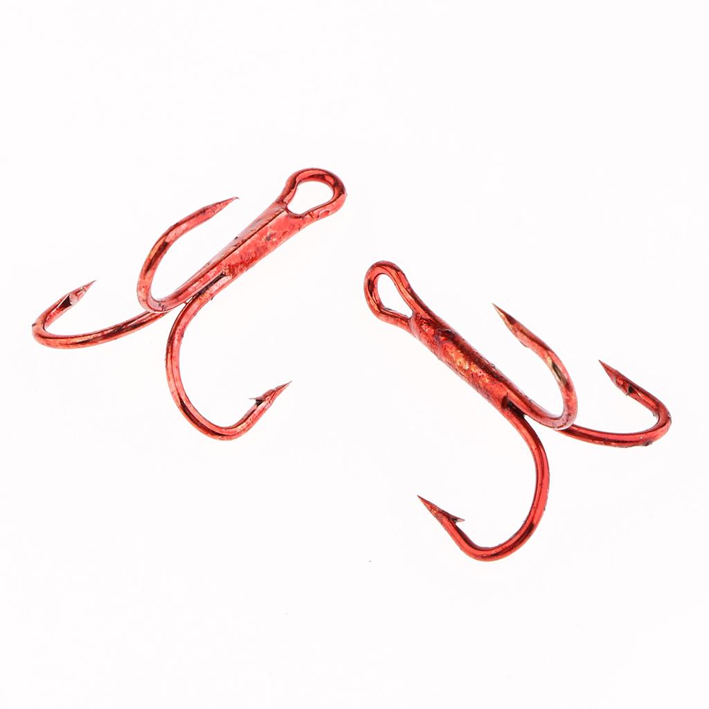Fishing Treble Hooks Round Bend High Carbon Steel Treble Hooks 14
