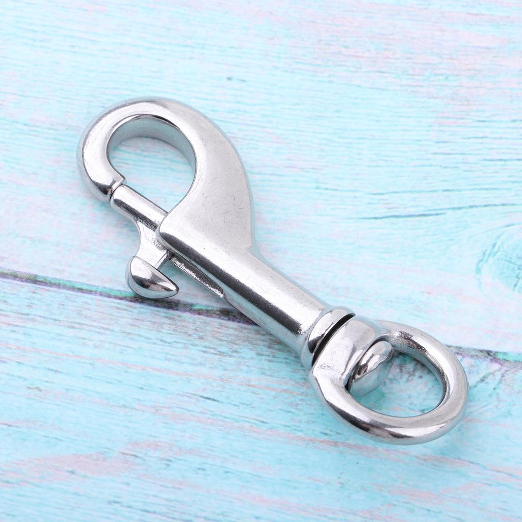 3xStainless Steel Round Eye Swivel Bolt Snap Hook Dog Chain Clip 68mm