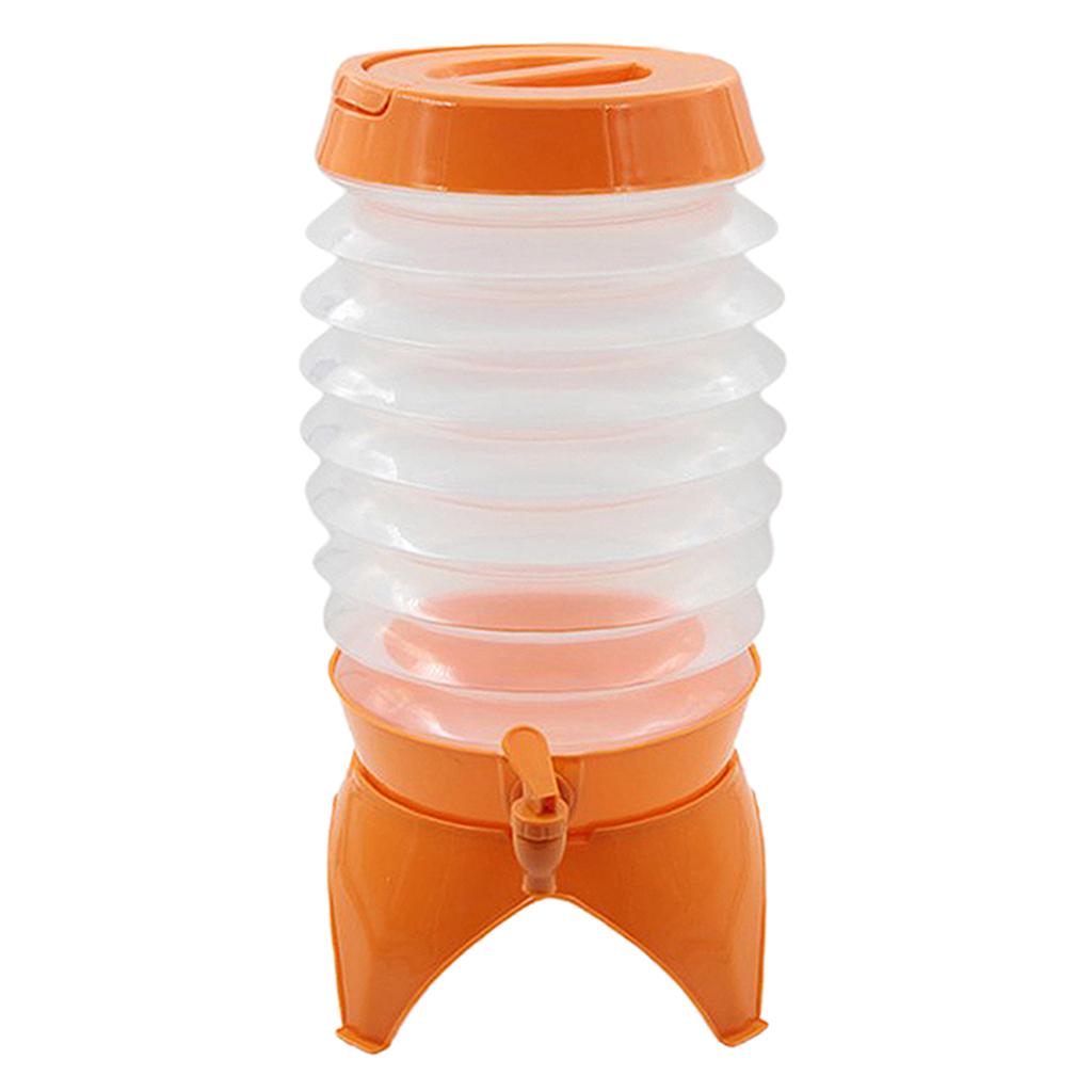 Collapsible Water Container 5.5L Camping Hiking Travel Carrier Tap  Orange