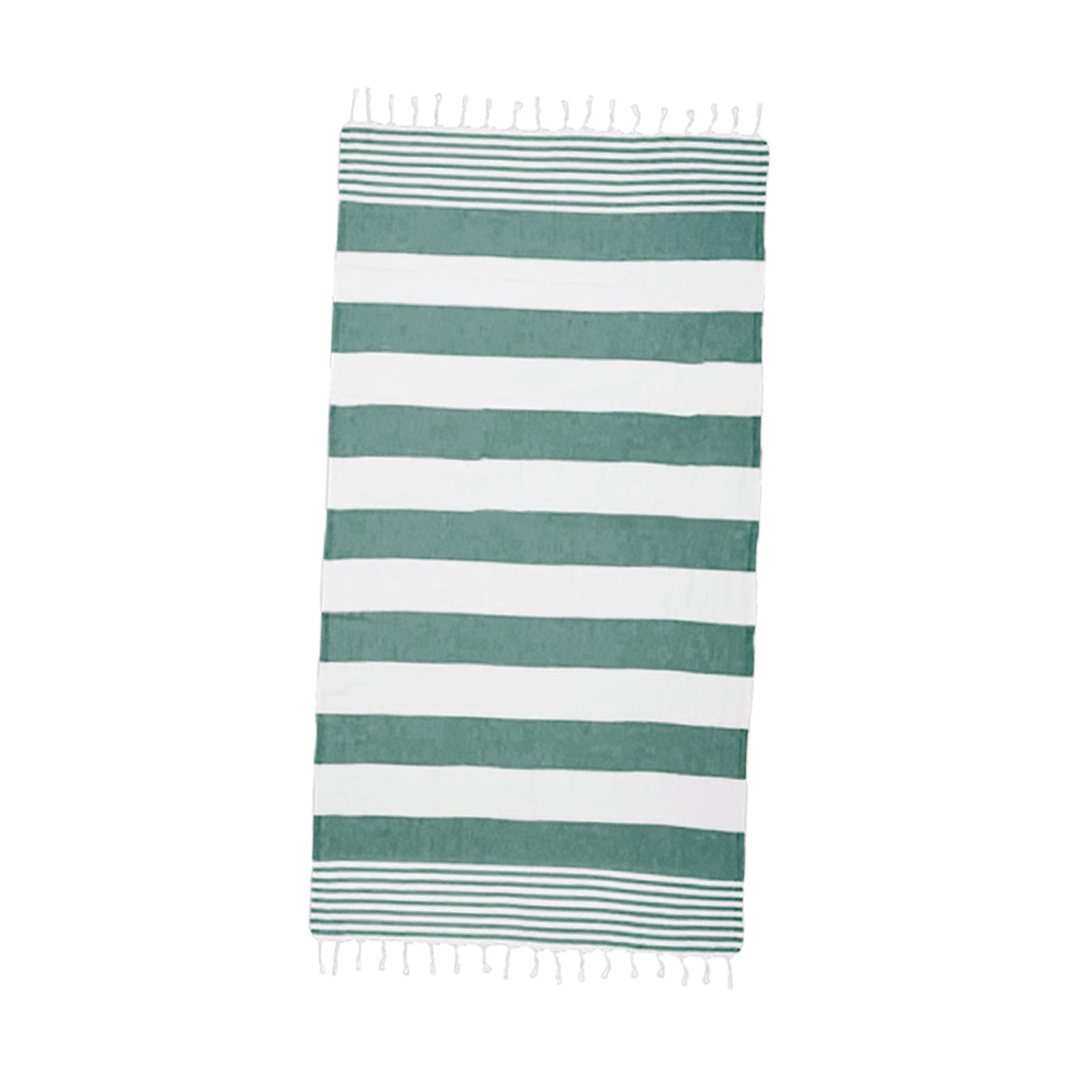 Large Beach Towels Hotel Stripe Pool Towel Blend 90x190cm green