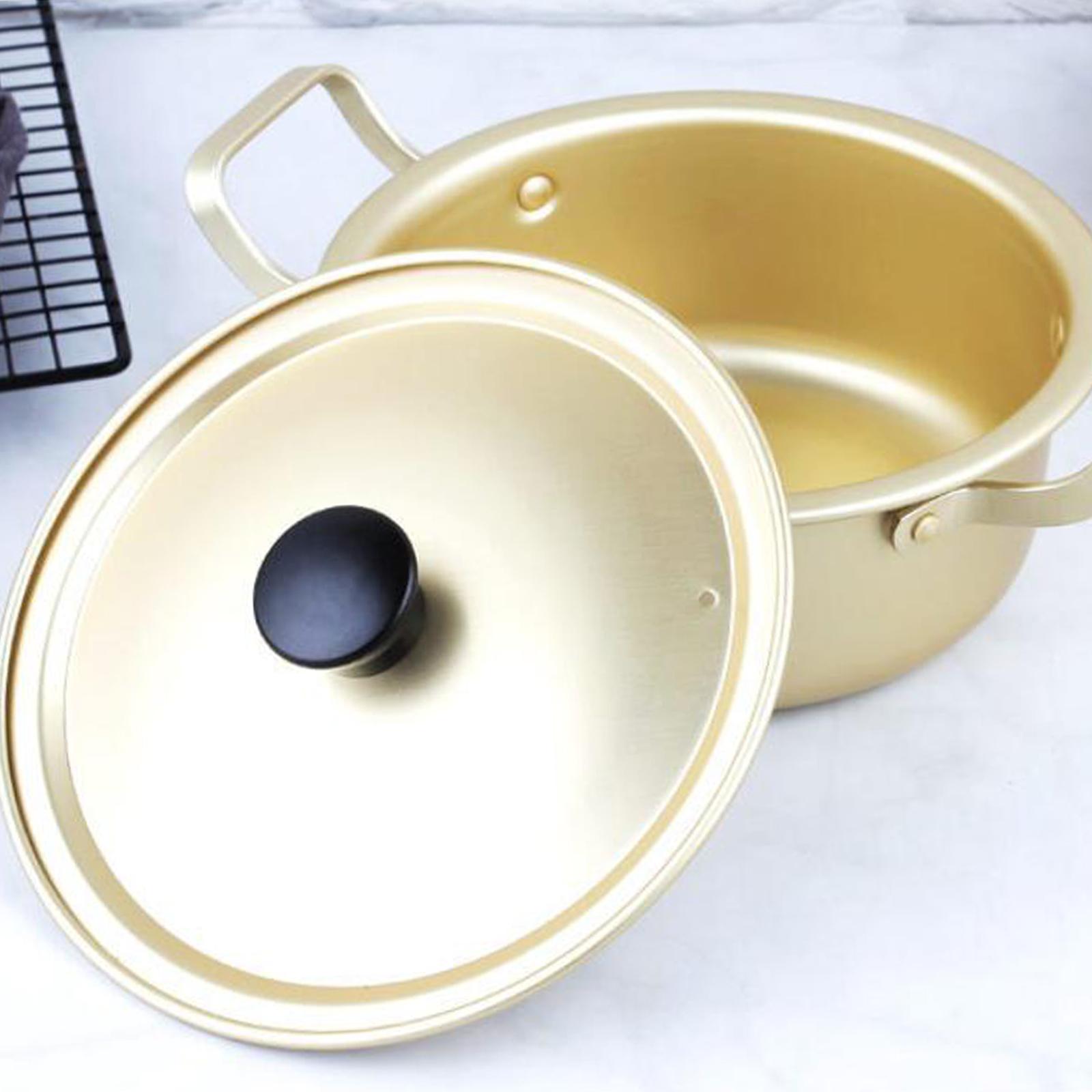 Korean Ramen Noodles Pot Stockpot Double Handle Aluminum Kitchen Cookware 20cm