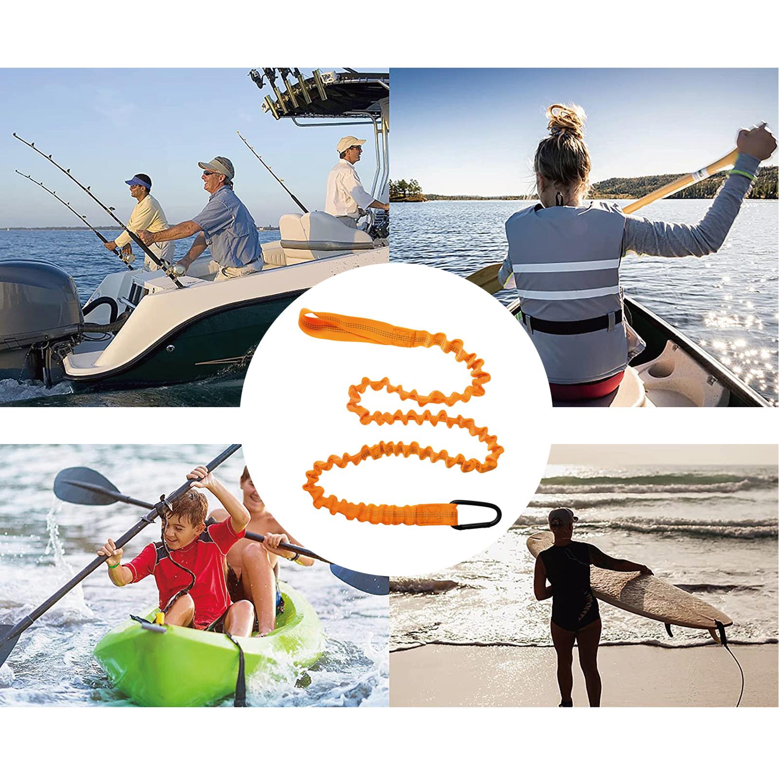Kayak Paddle Leash Canoe Tether Secure Adjustable Keeper Fishing Pole Holder Orange