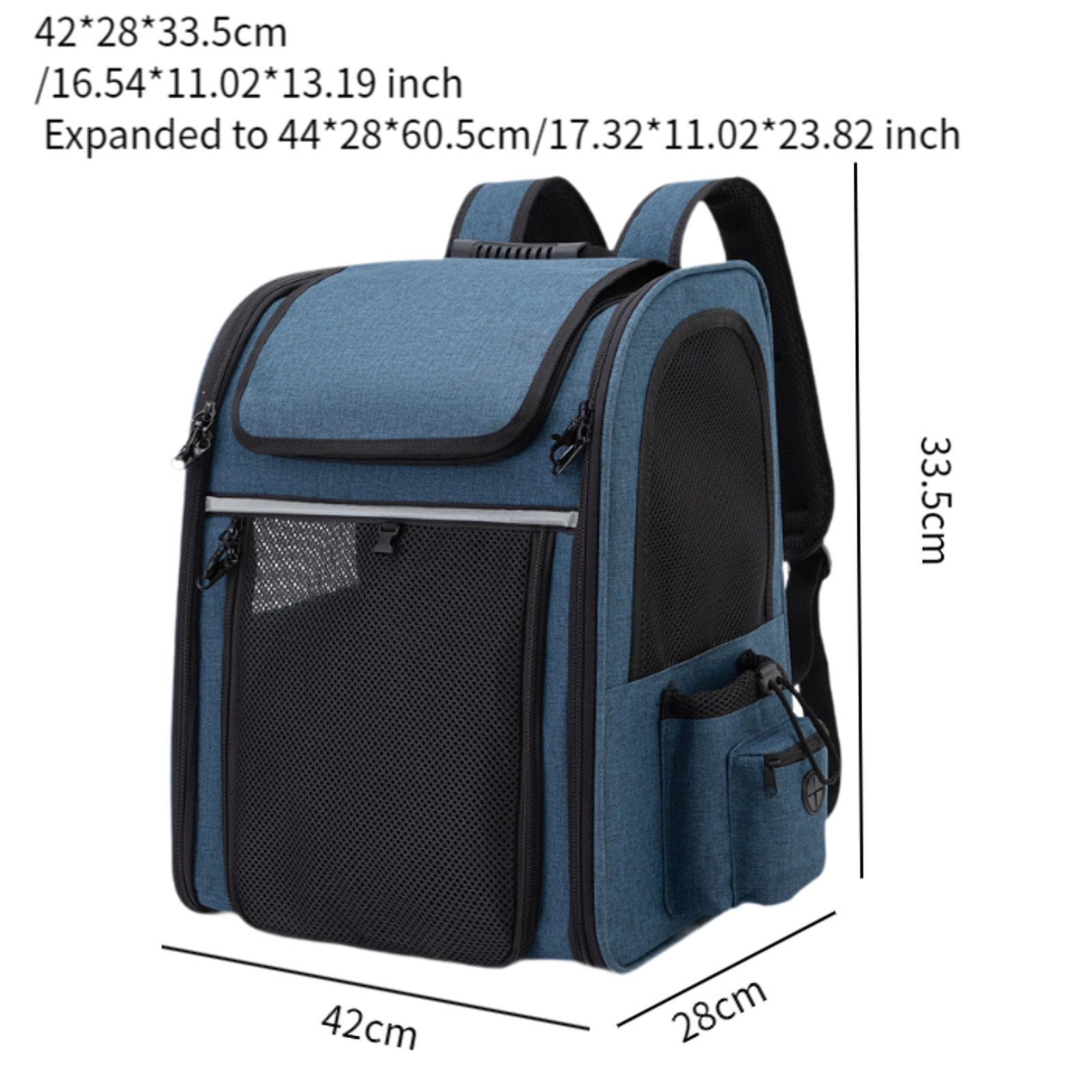 Pet Backpack Carrier Lightweight Portable Carrying Bag Traveling Sightseeing Blue