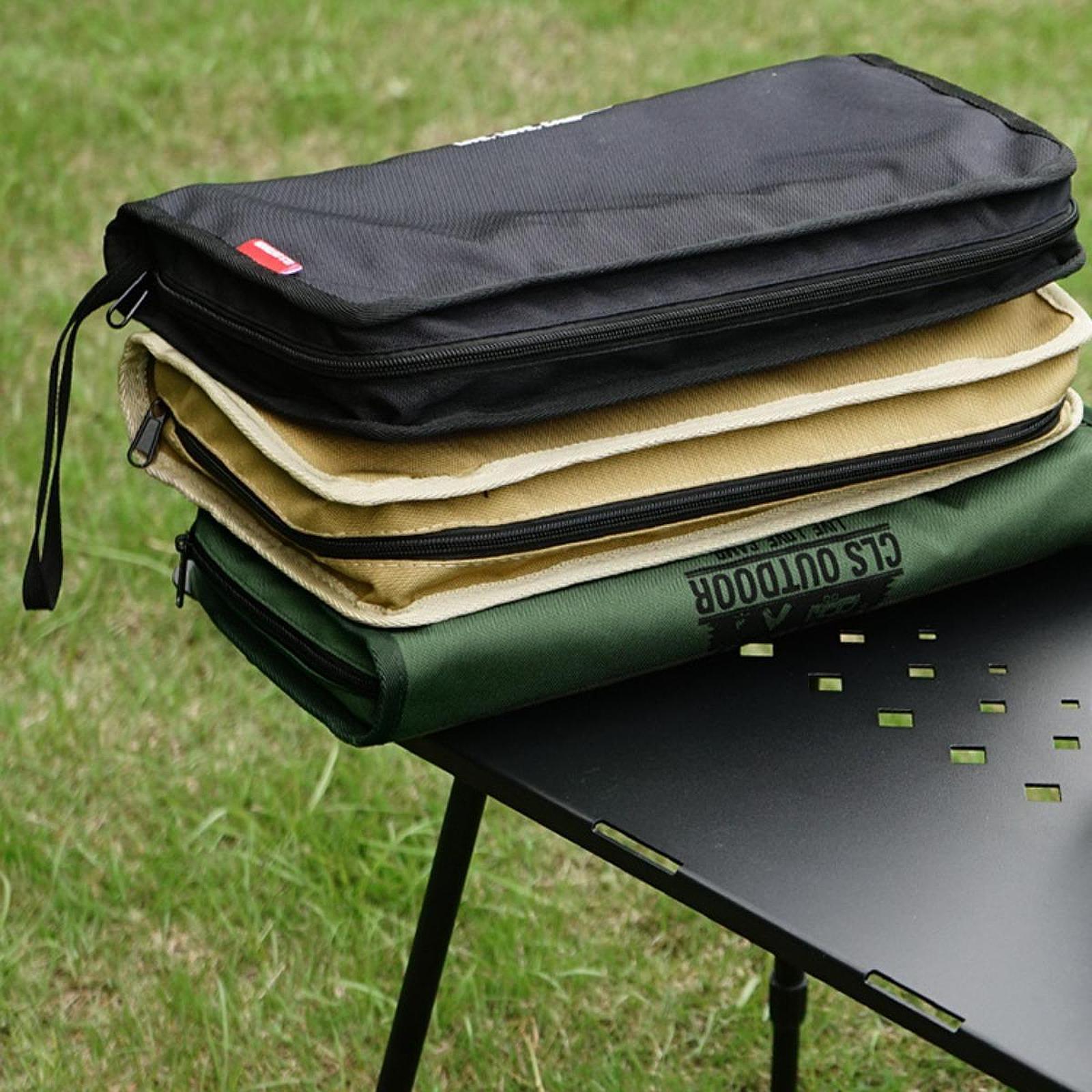 Camping Stool Seat Zipper Handbag Backpacking Stool Heavy Duty Fishing Stool Khaki