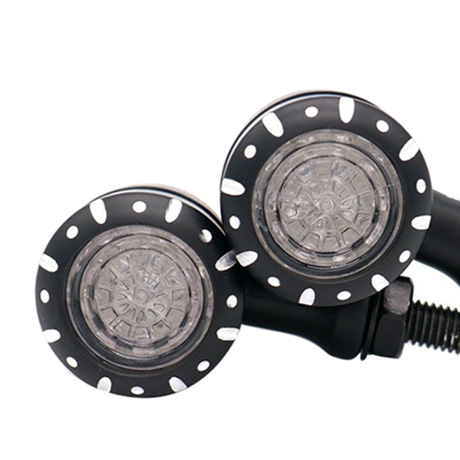 2Pcs LED Turn Signal Light Waterproof Durable Motorcycle  black