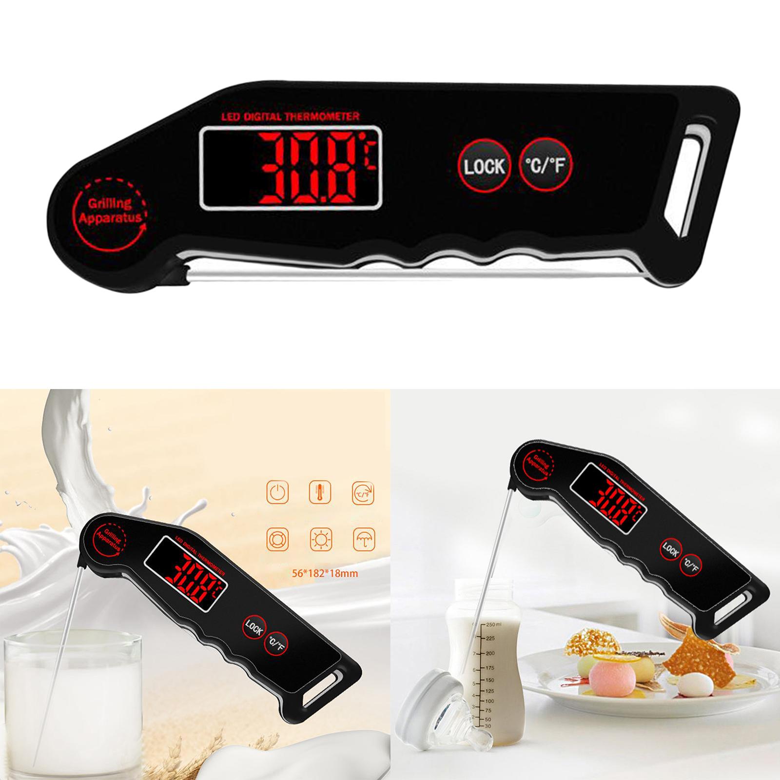 Instant Read Wireless Digital Meat Thermometer Easy to Use Temp Alarm Black