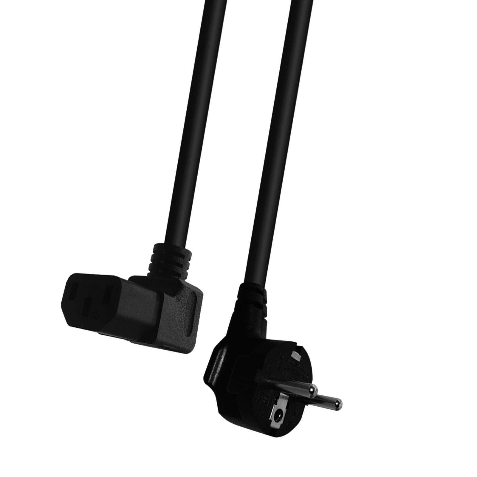 Down Angle 100cm Germany Plug Angled C13 Computer Power Cable Replaces