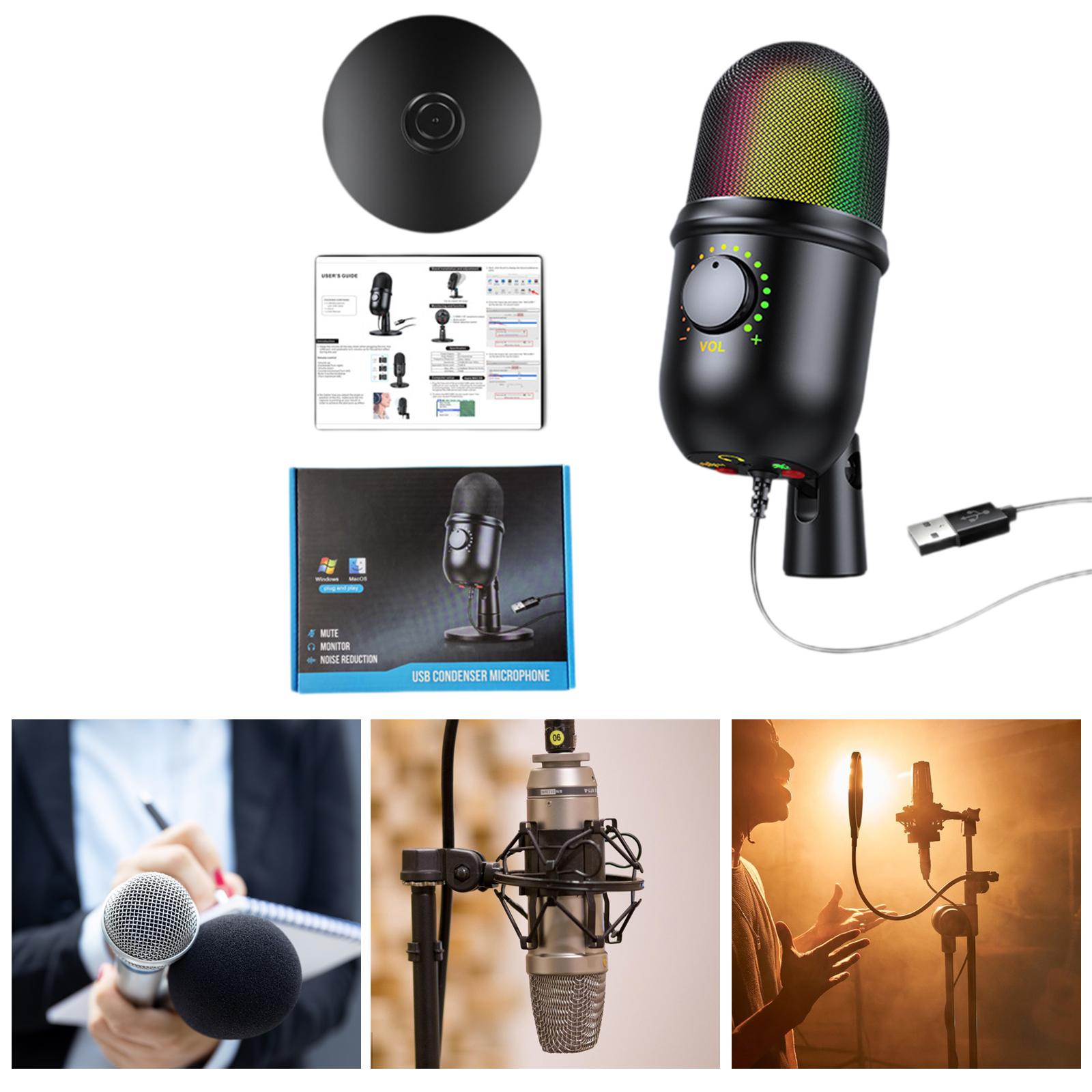 USB Condenser Microphone with Base Condenser Mic for Stream Podcasting