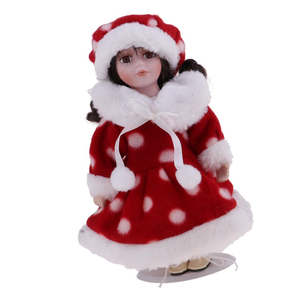 8 inch Girl Porcelain Doll Model With Display Stand For Dollhouse ...