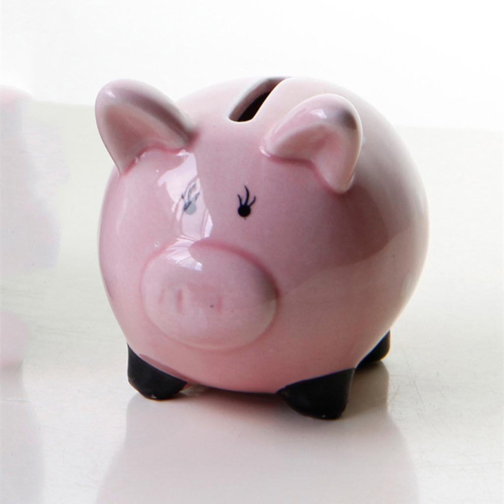 Cute Cartoon Animals Design Ceramic Money Saving Bank Pink Pig