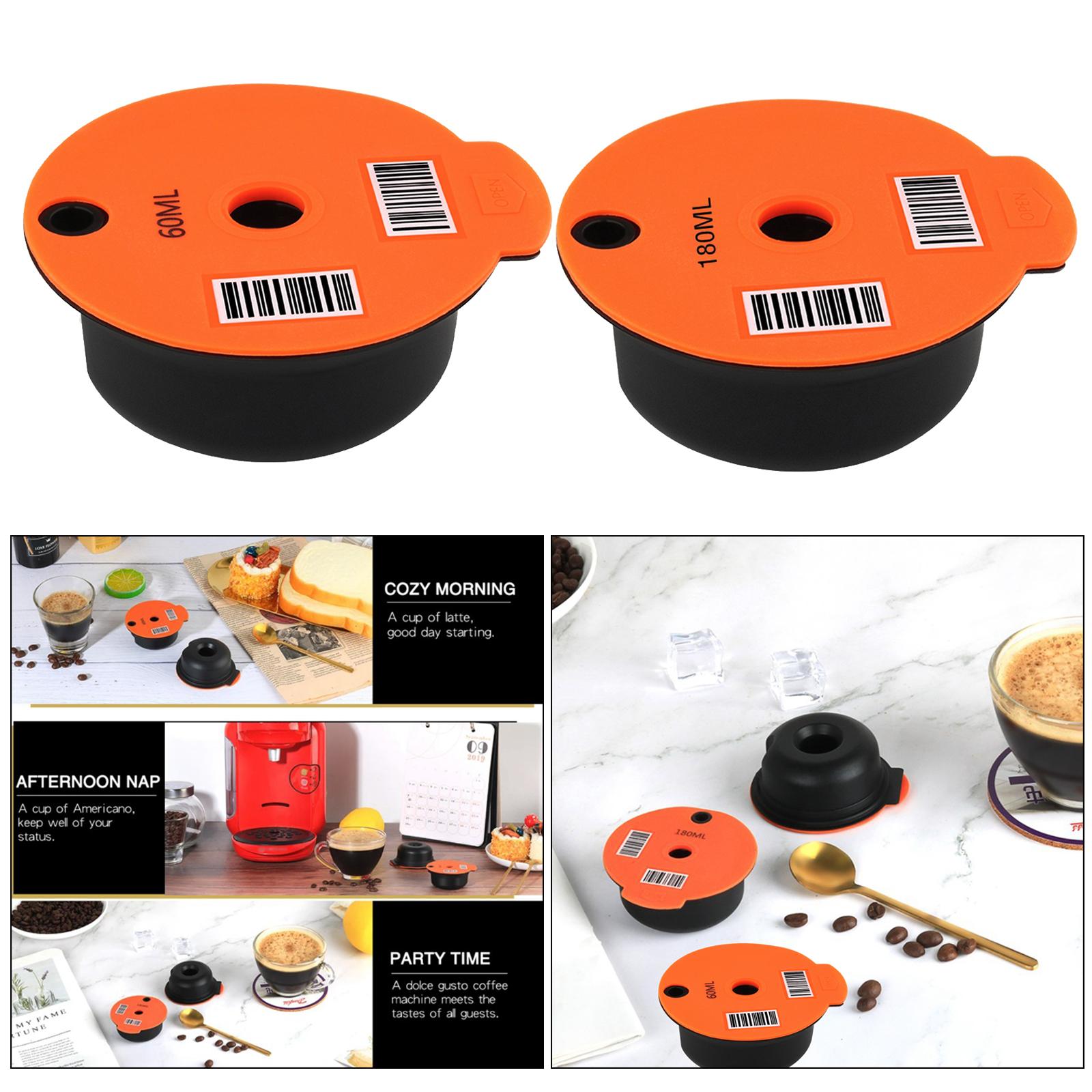Reusable PP Coffee Capsule Pod Slicone Lid for Bosch Tassimo 60ml