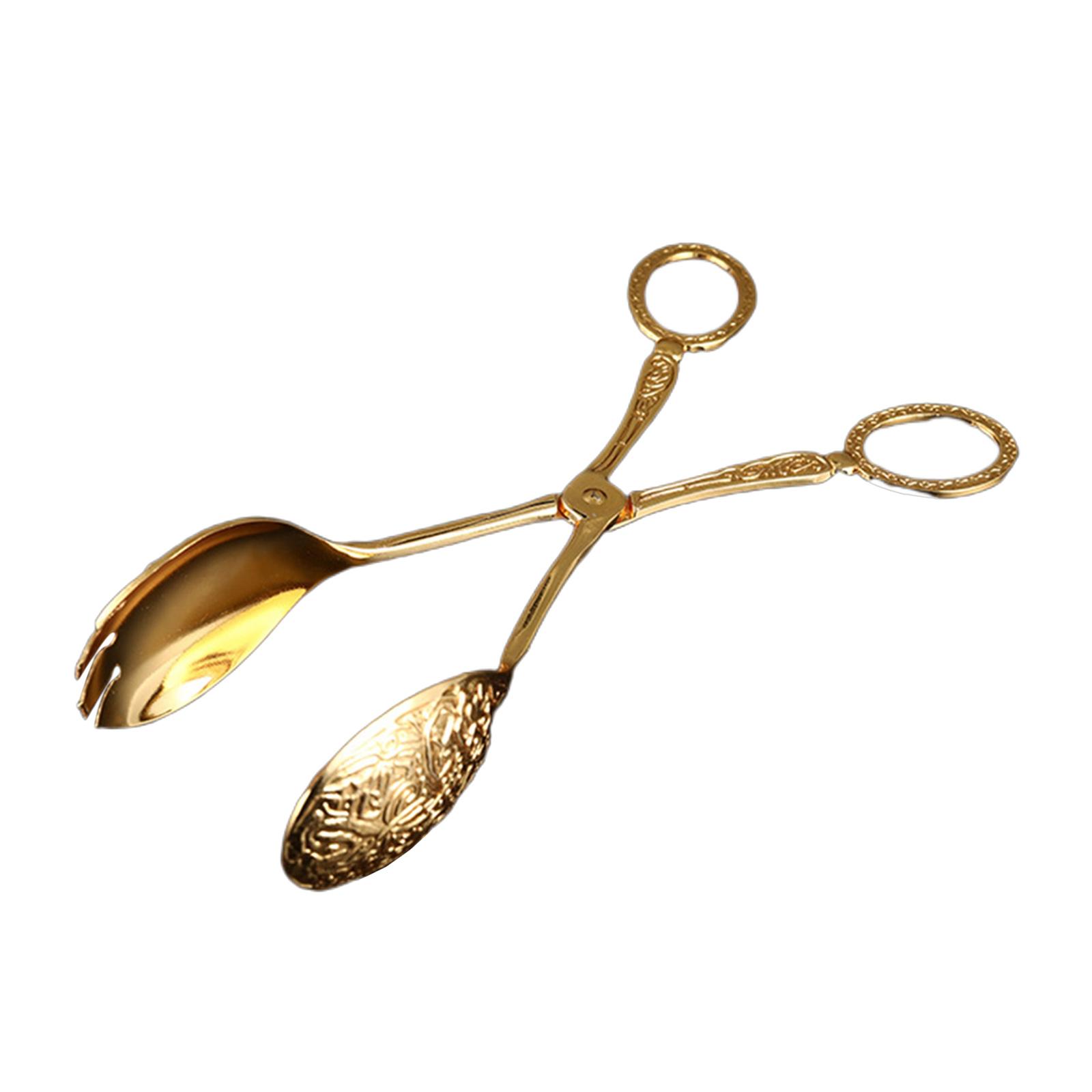 Scissor Styled Tong Cooking Baking Bread Tong Barbecue Grilling Tong Golden