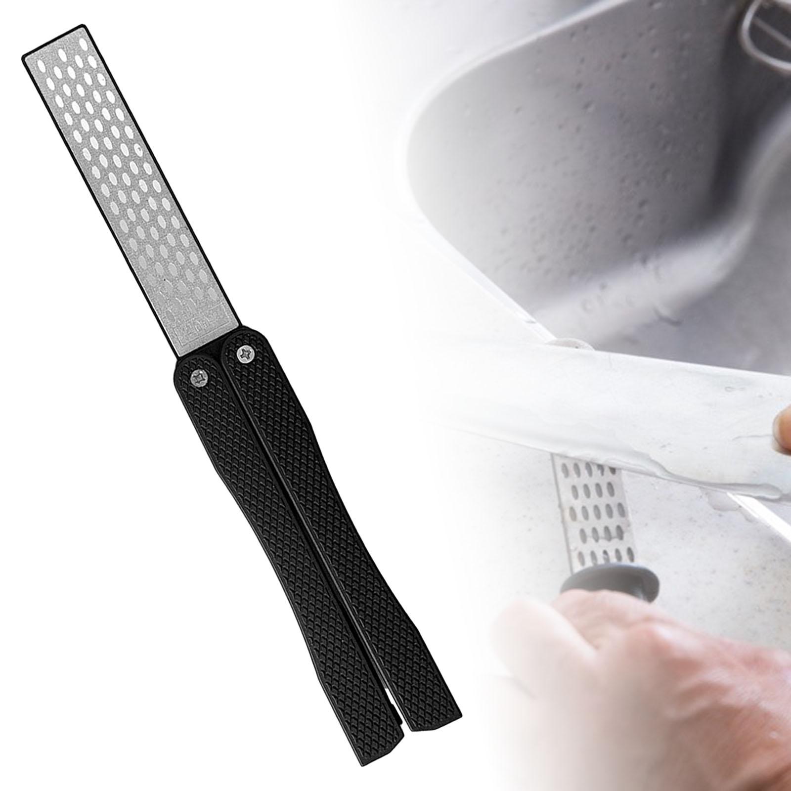 Handheld Folding Diamond Knife Sharpener Household for Garden Kitchen Tools black