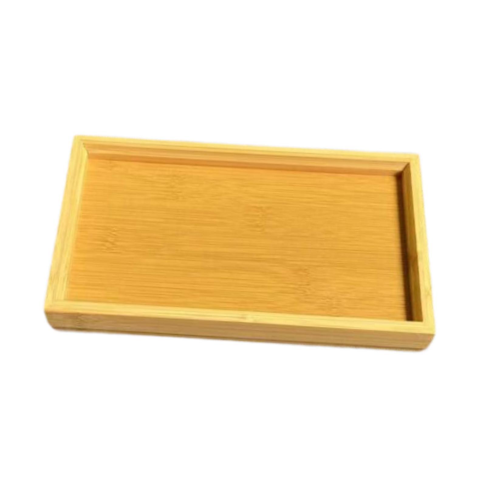 Bamboo Serving Platter Rectangle Tray for Food Fruit Snacks Breakfast Dinner