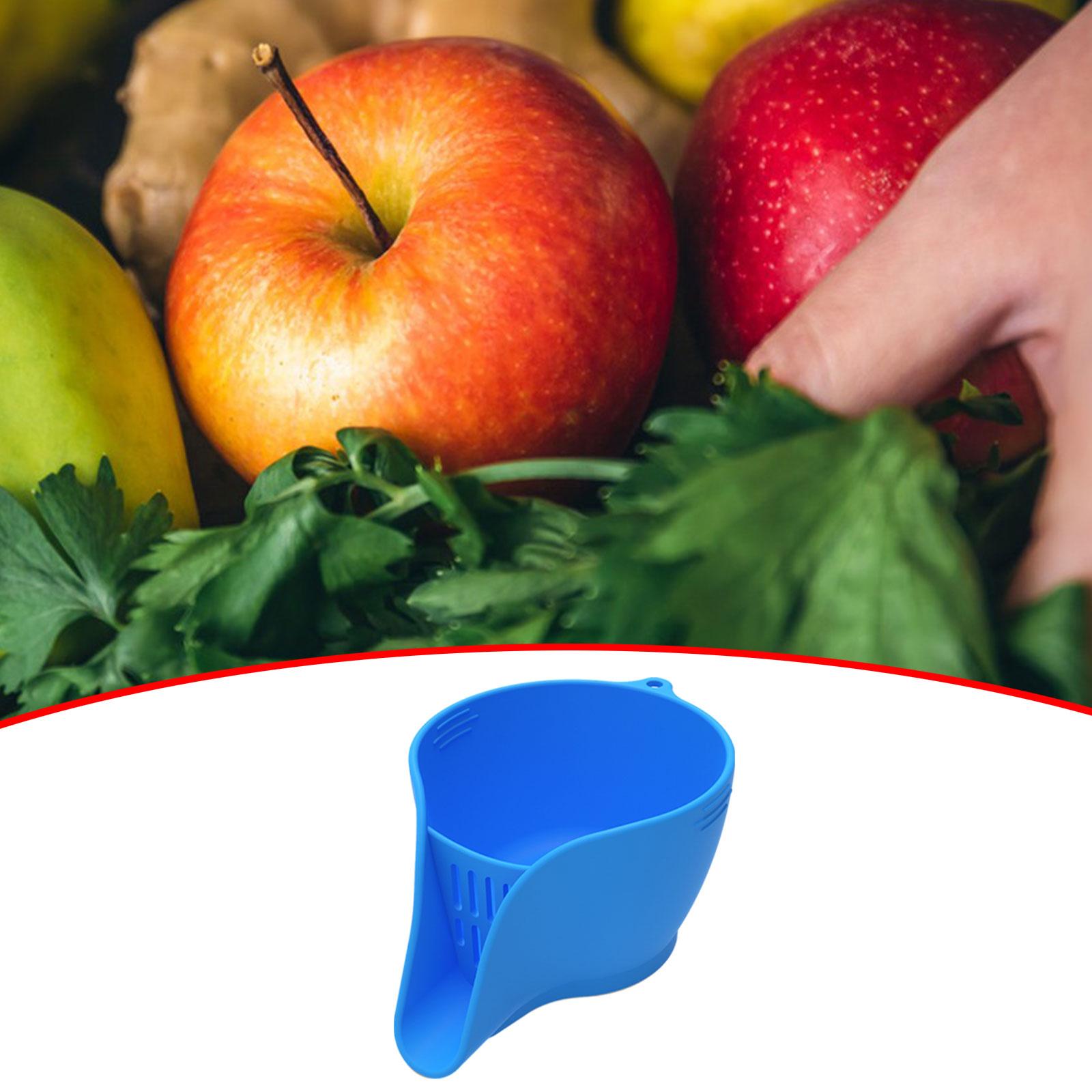 Multifunctional Drain Basket with Spout Drainer Food Basket Washing Colander blue