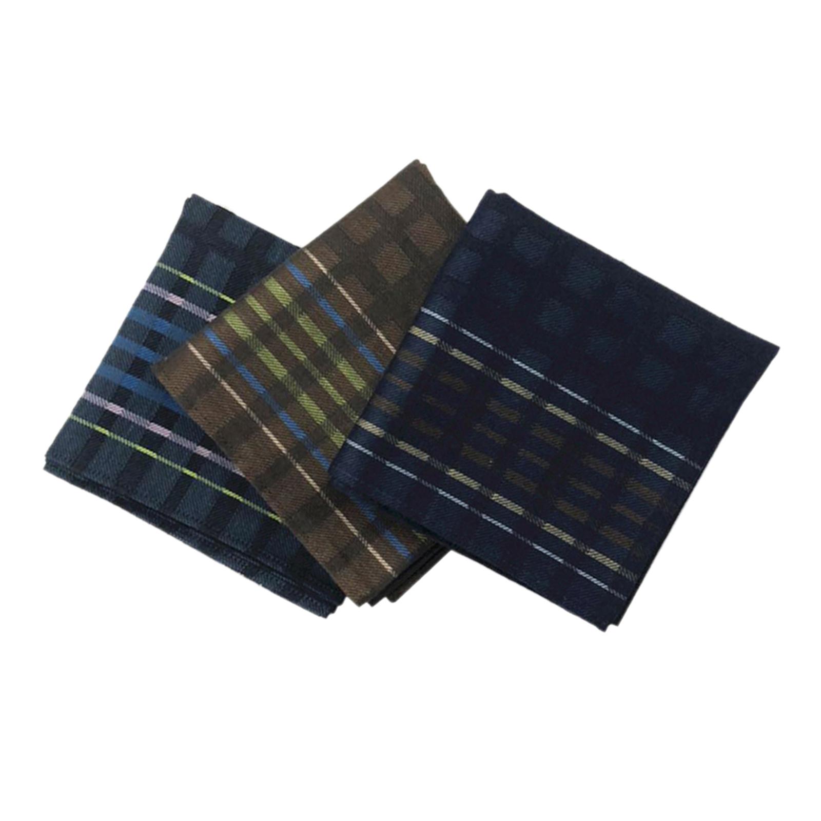 3 Mens Women 100% Cotton Square Handkerchief Hanky Bridal Party Hankie