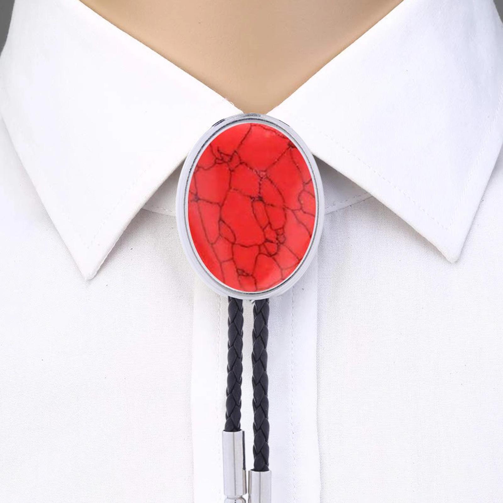 Cowgirl Bolo Tie Necktie Adjustable with Pendant for Hoodies Anniversary Red
