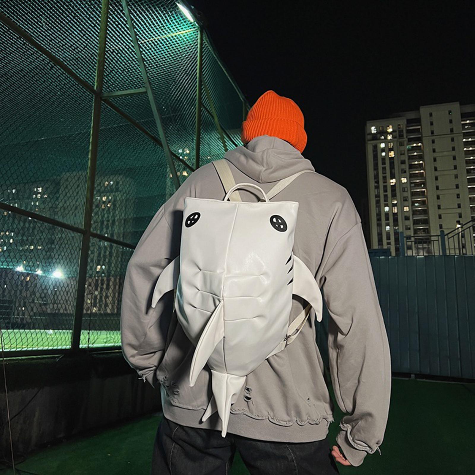 Leather Backpack Lightweight Schoolbag for Teens Girls Boys College Students White