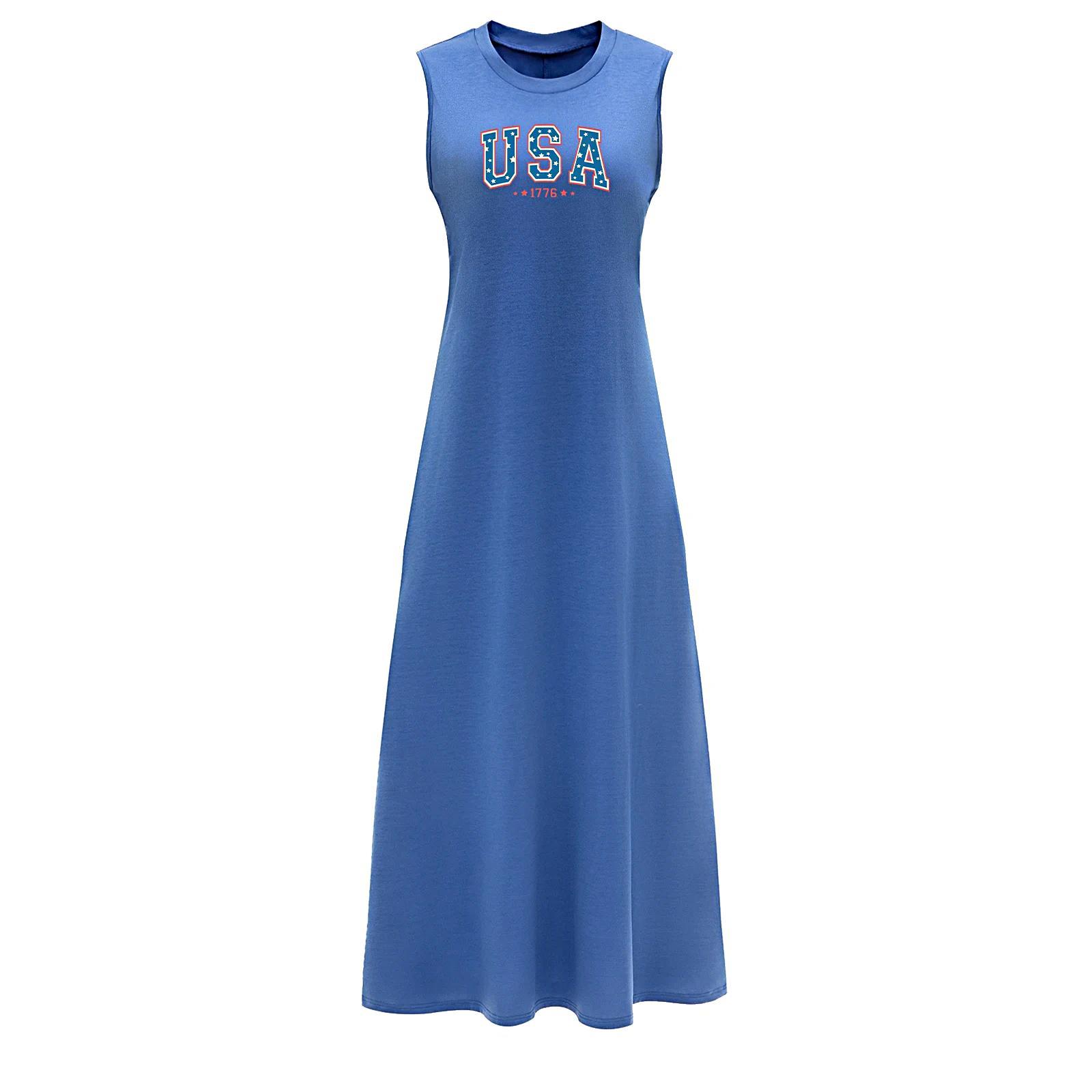 Women's Summer Dress Spring Sleeveless Maxi Dress for Office Shopping Street L