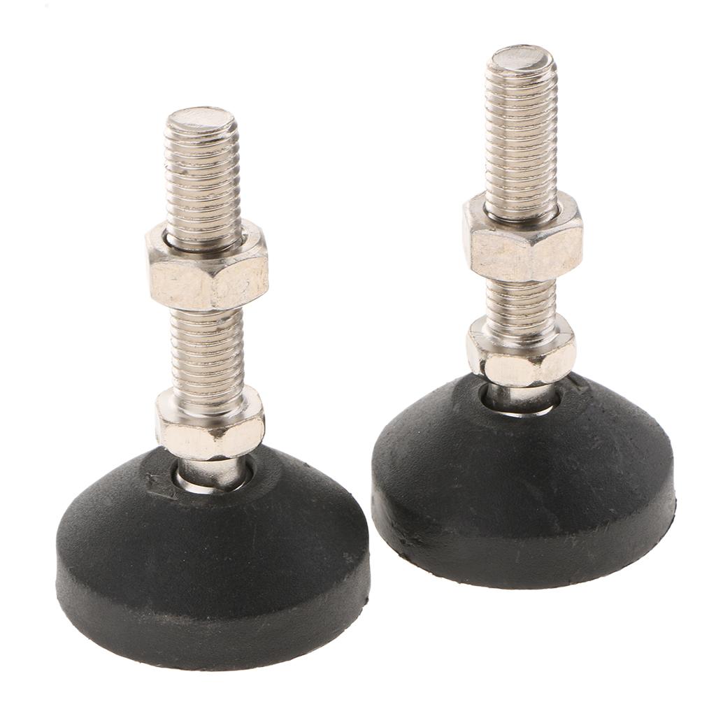 8x Height Adjustable Furniture Glides Levelling Feet 50mm Base Dia M10 ...