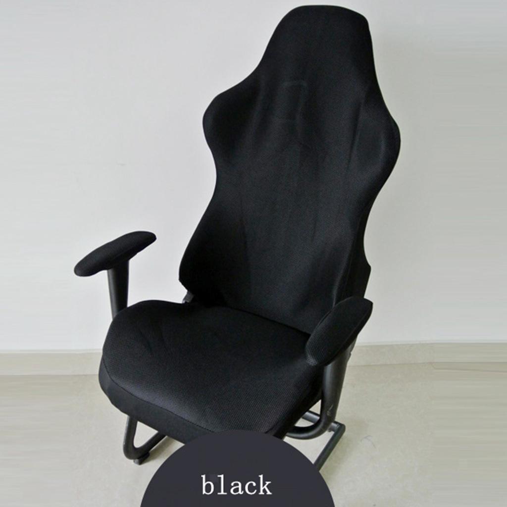 Home Office Computer Stretch Swivel Gaming Chair Slipcover Cover Black