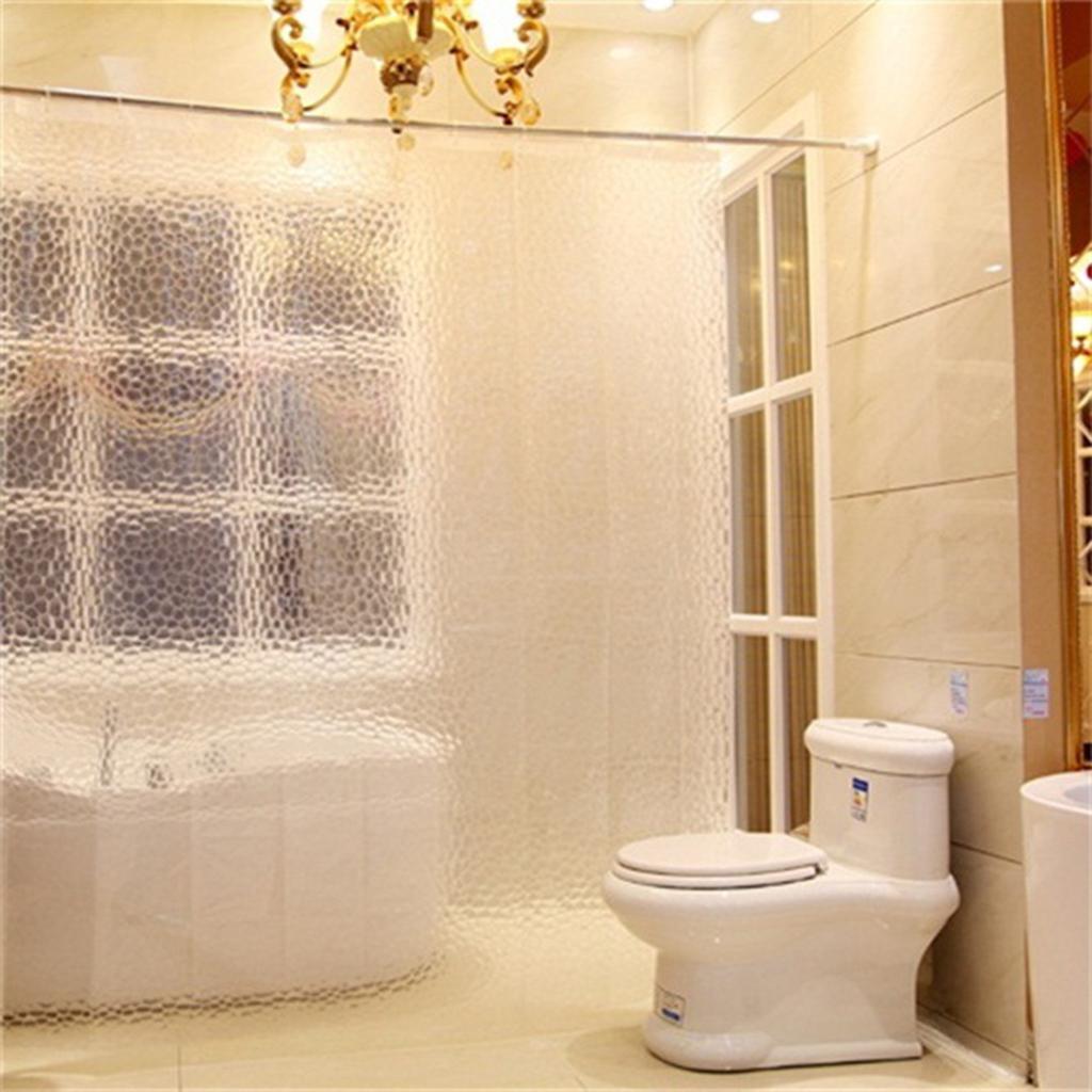 Mildew Resistant Anti-Bacterial PEVA Shower Curtain Liner White 180x180cm