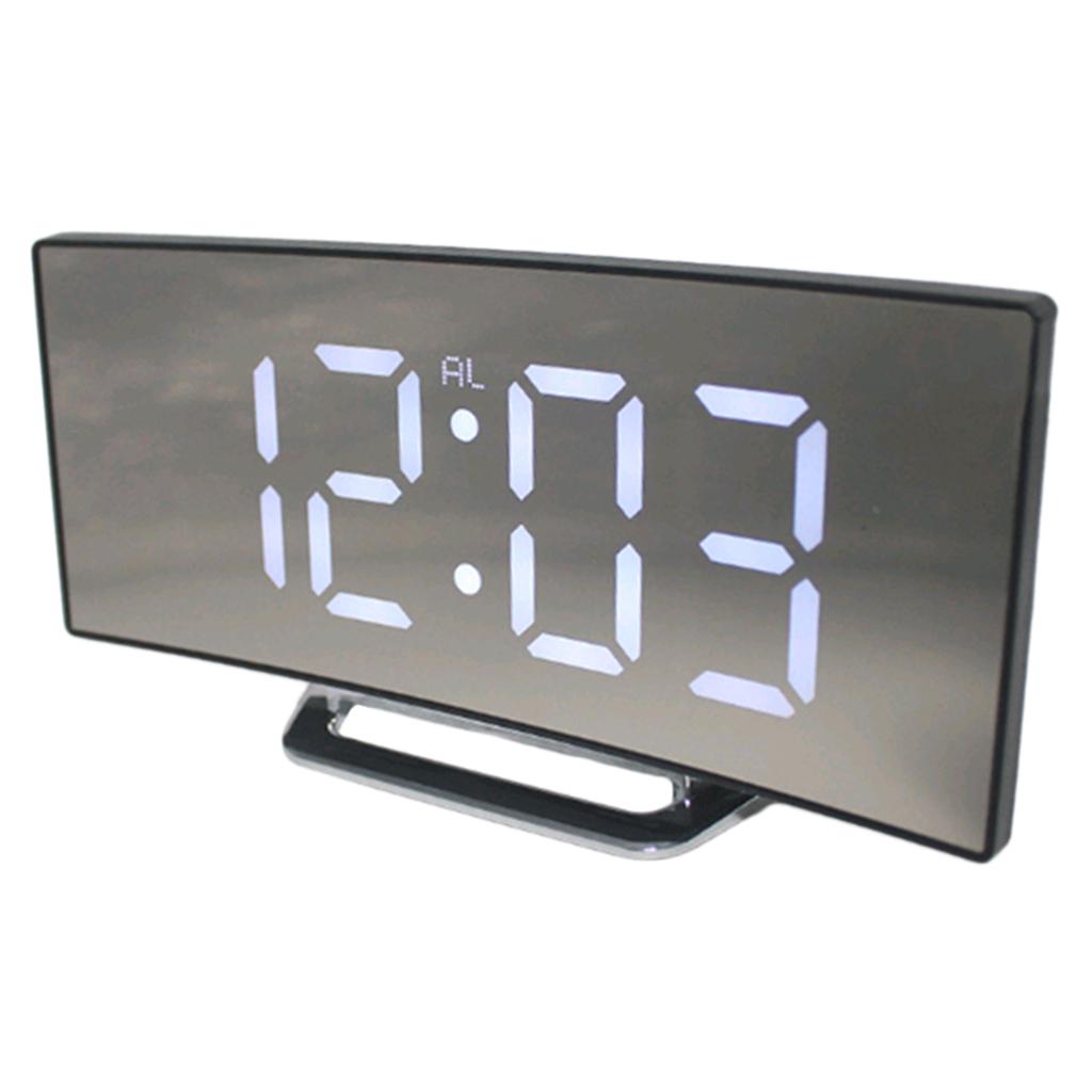 Ultra Large LED Display Screen Digital Mirror Alarm Clock  White