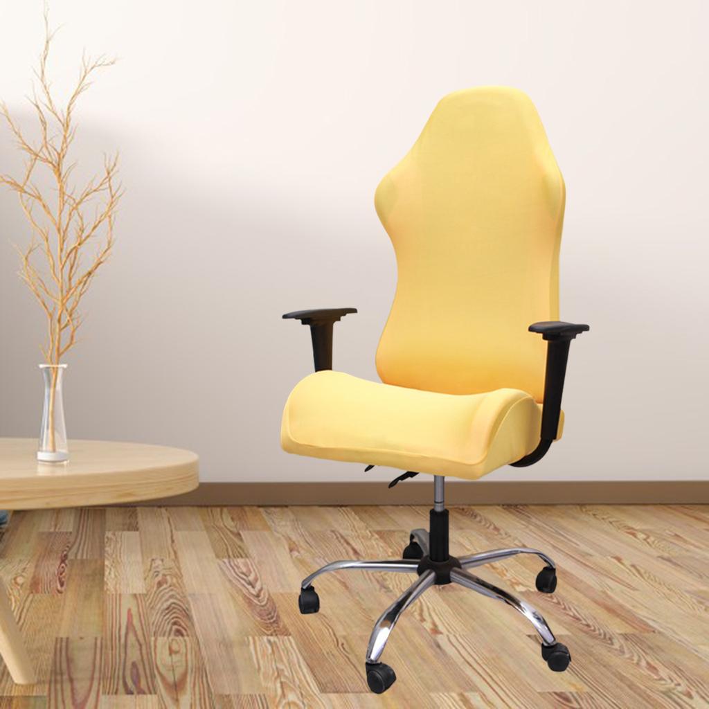 Soft Elastic Stretchy Polyester Washable Chair Slipcovers for Office Chair Golden 