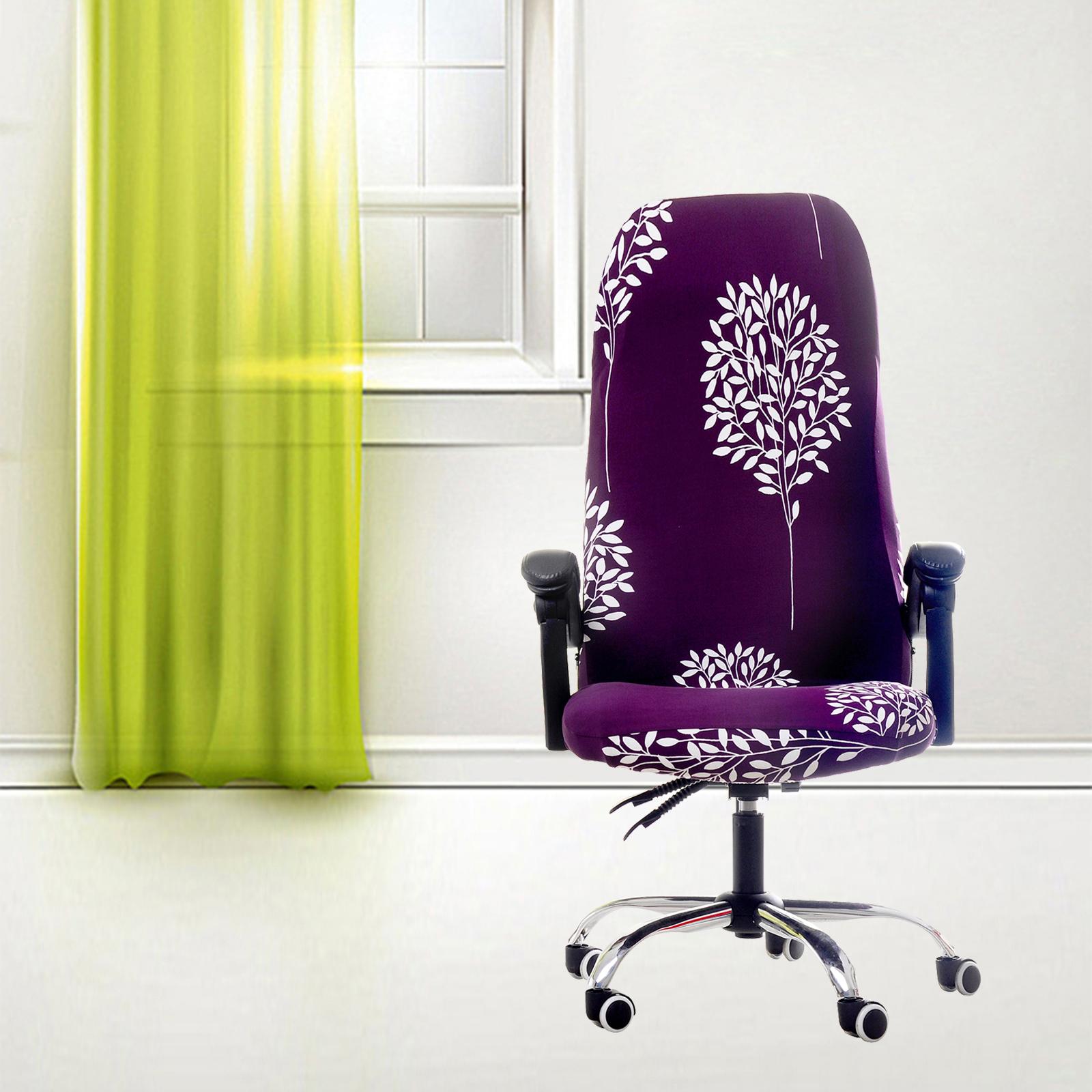 Printed Computer Chair Cover Game Chair Slipcover Protector Accessories Purple