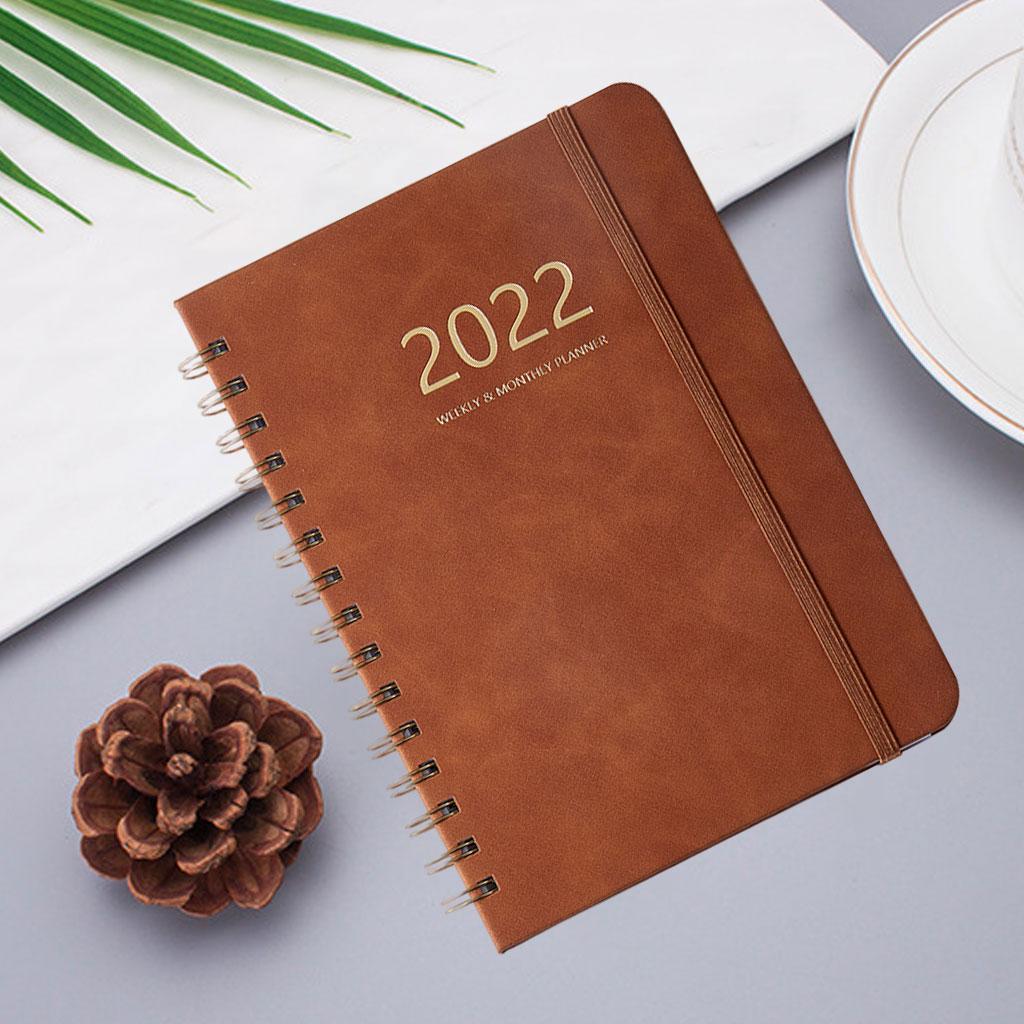 2022 English Notebook 6.10'' x 8.46'' Appointment Schedule Planning Brown