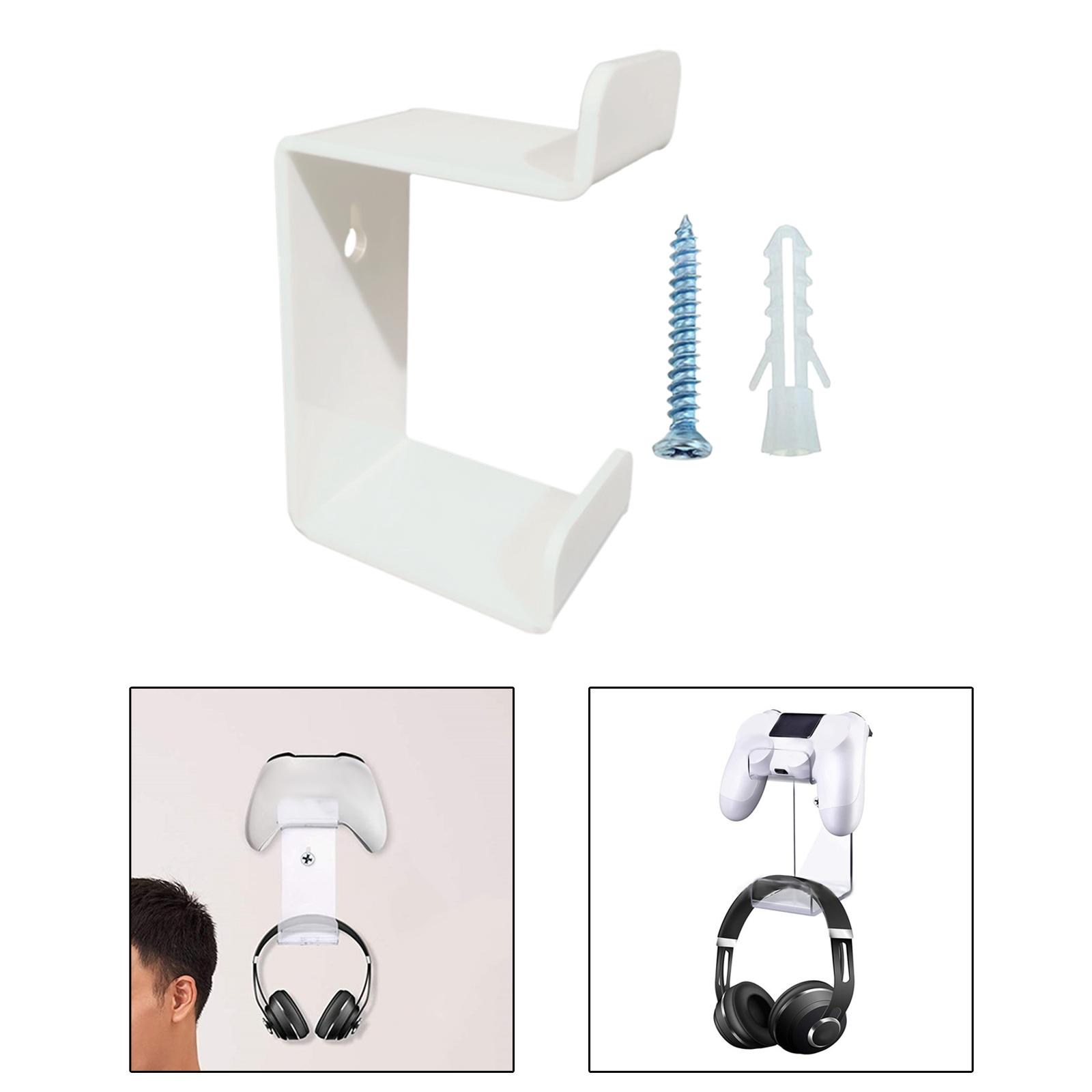 Wall Mount Controller Stand Organizer Space Saving Fittings for Headphone White