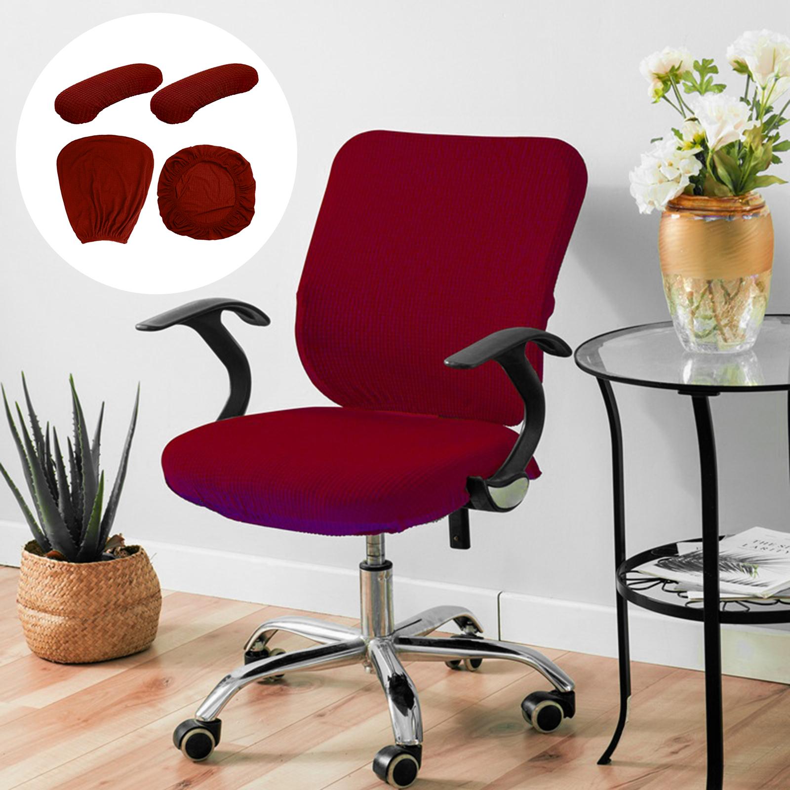 Stretchable Office Chair Slipcover for Study Chair Gaming Chair Armchair Red