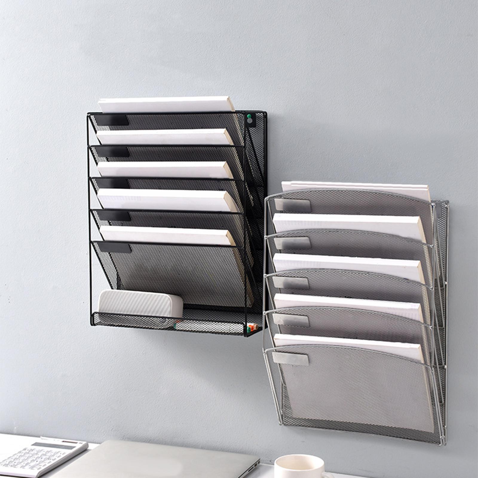 Hanging File Holder Rack Mail Organizer Elegant Sturdy Magazine Organization Style A