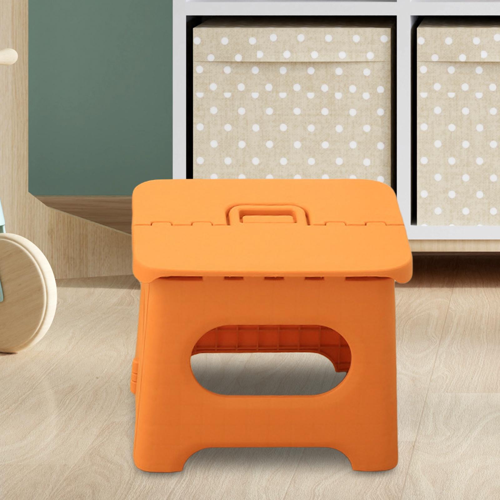 Foldable Step Stool Multifunctional Collapsible Stool for Yard Hiking Picnic Yellow