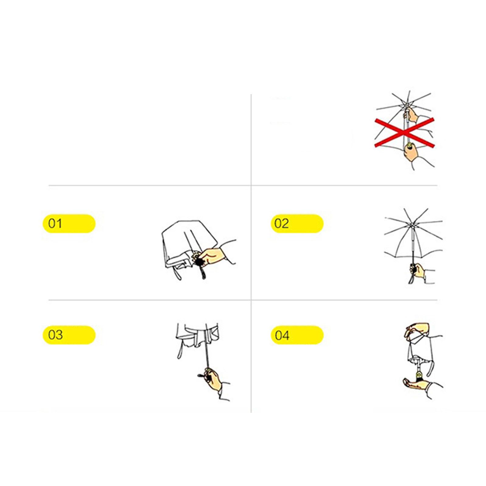 Transparent Folding Rain Umbrella Rainproof for Hiking Commuting Backpacking White