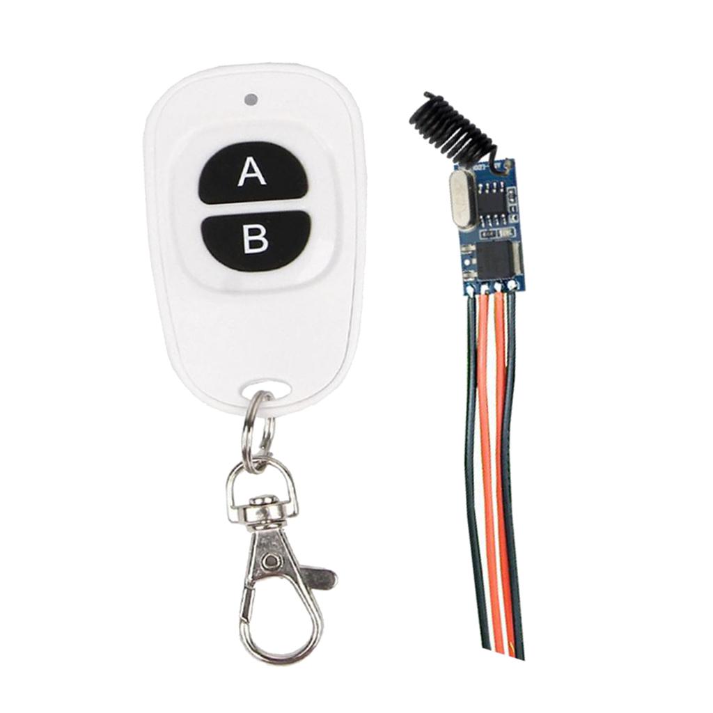 12V 433Mhz Micro Receiver with Remote Control Power Switch 2 keys