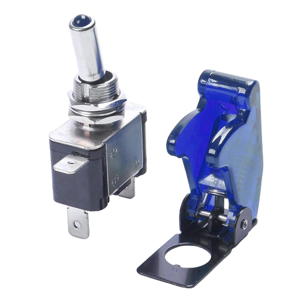 Rocker Toggle Switch Truck Illuminated Switch w/ Cover 12V20A Waterproof blue
