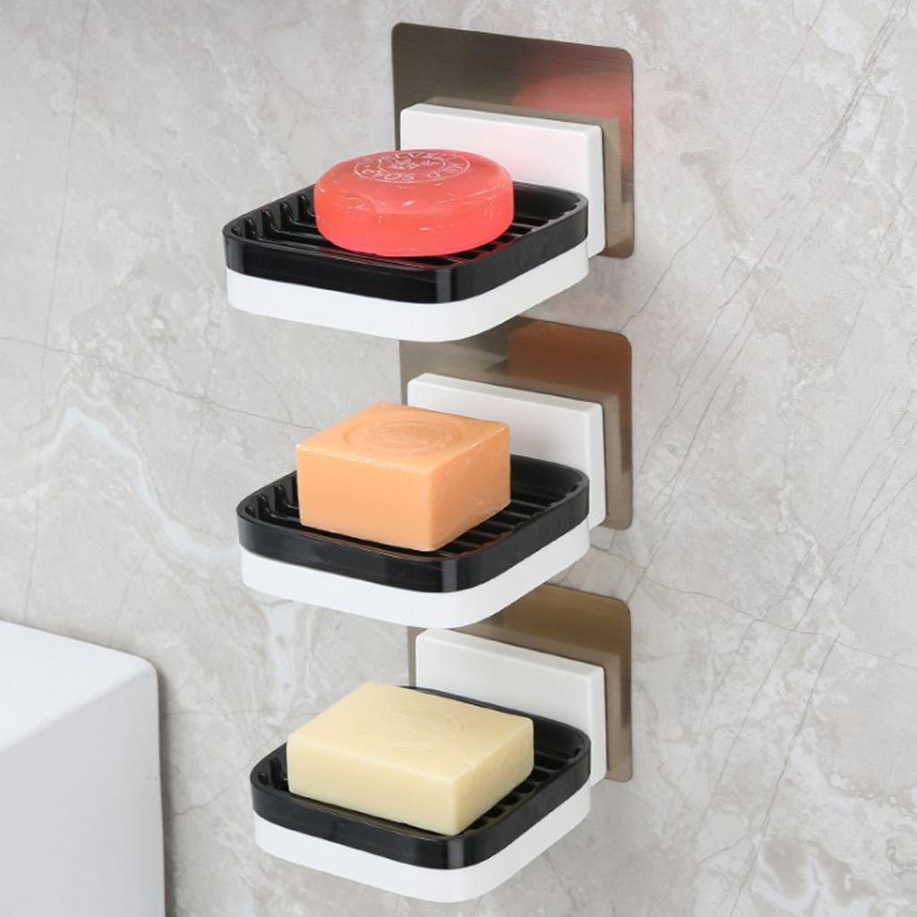 Self Adhesive Wall Mounted Soap Holder Storage Tray S