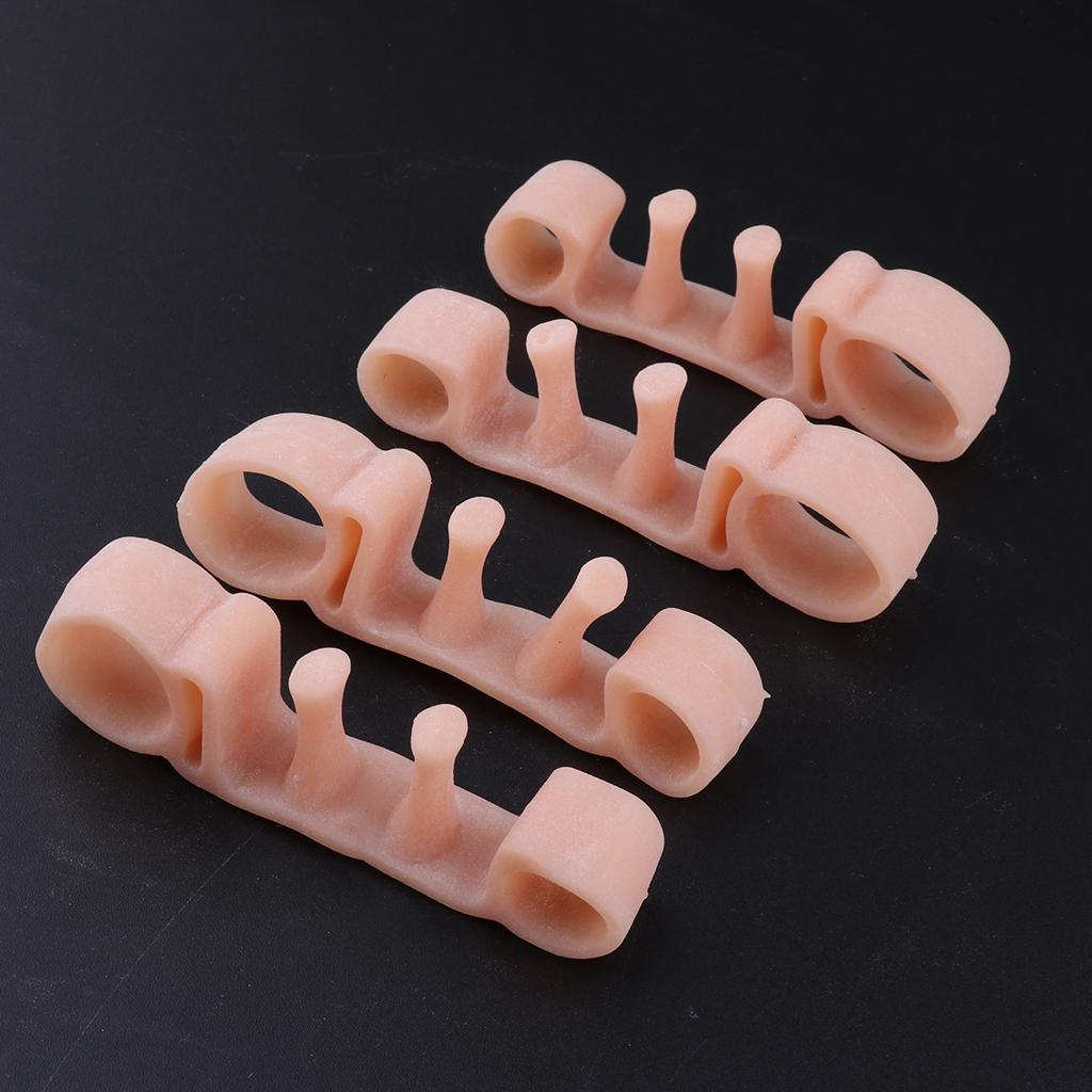 2 Pair Elastic Silicone Gel Toe Hallux Valgus Separators Straighteners Skin
