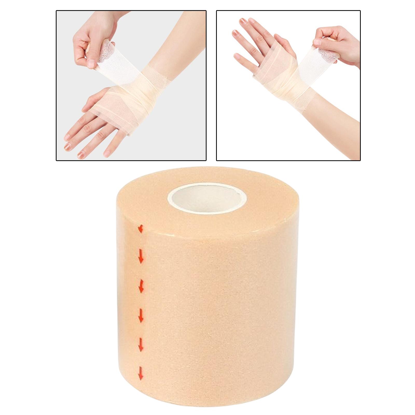 Sports Bandage Wrap Breathable Self Adhesive Elastic for Hands Knee Wrist 7cm Width Brown